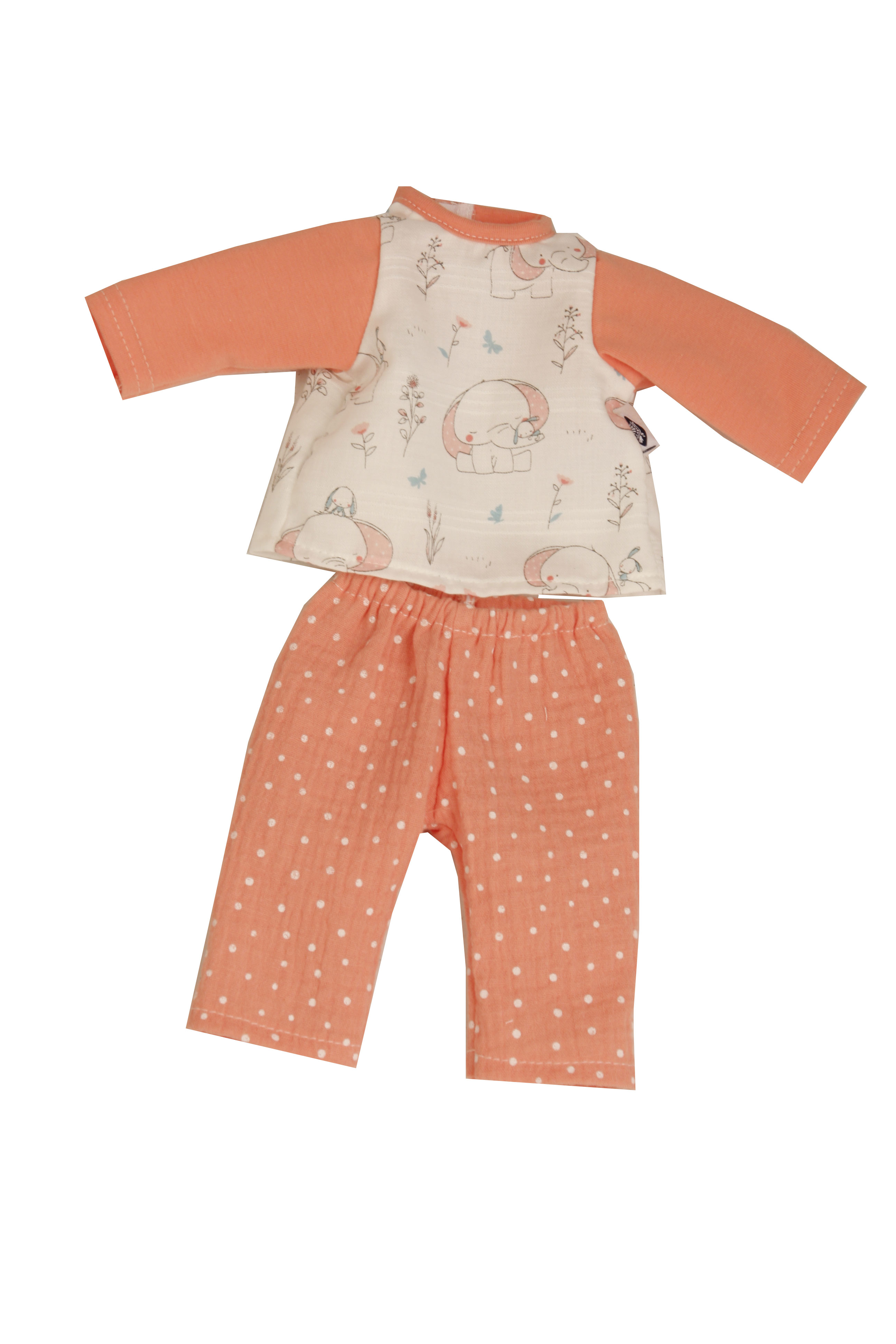 0032034-neu Kleidung Schlafanzug zu Puppe 32 -52 cm rose/weiss