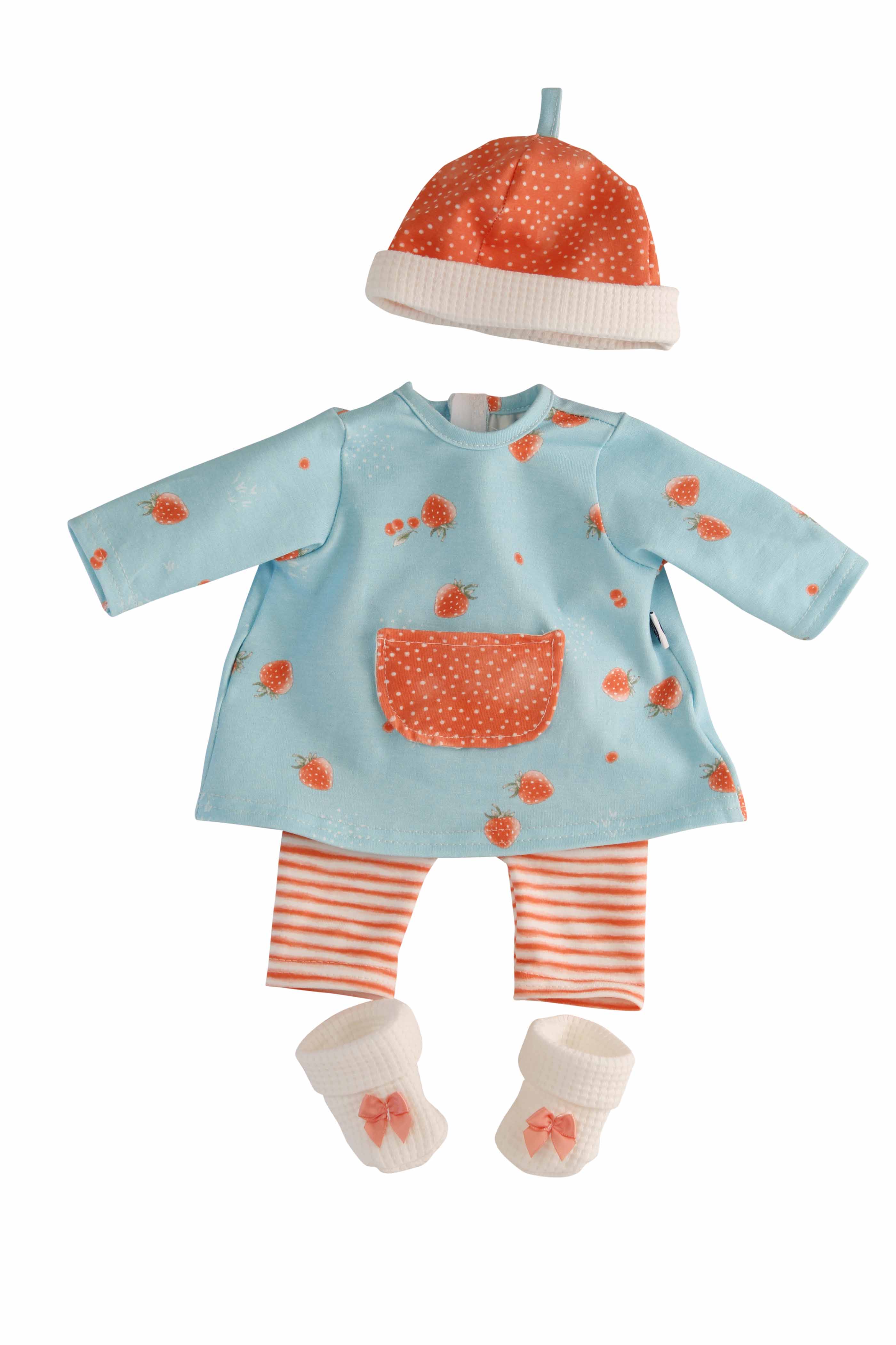 0037261 Kleidung zu Puppe 37 cm Lenchen/Strampelchen/Schlummerle, Kleidung Erdbeerchen