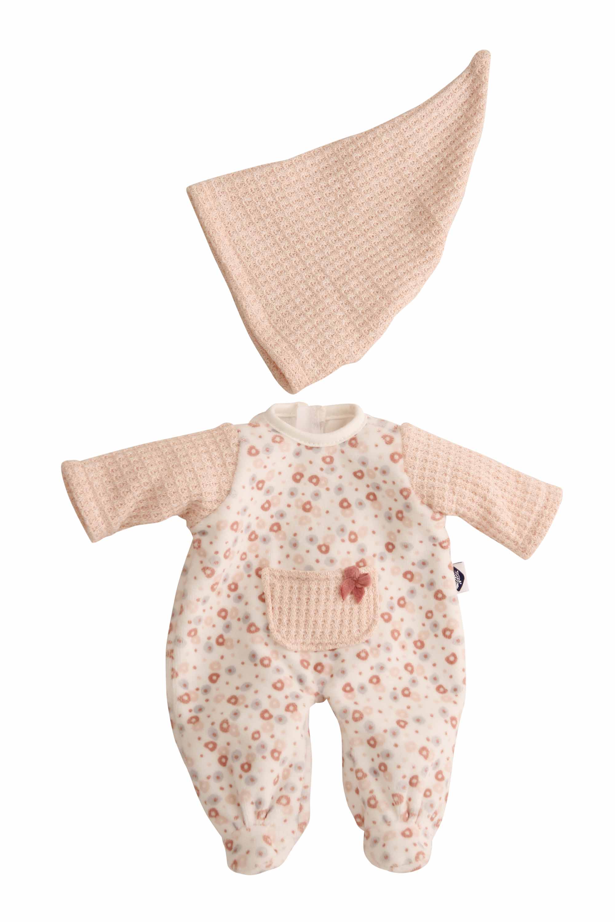 0032293 Kleidung zu Puppe Schlummerle 32 cm, Nickyoverall weiss/rose
