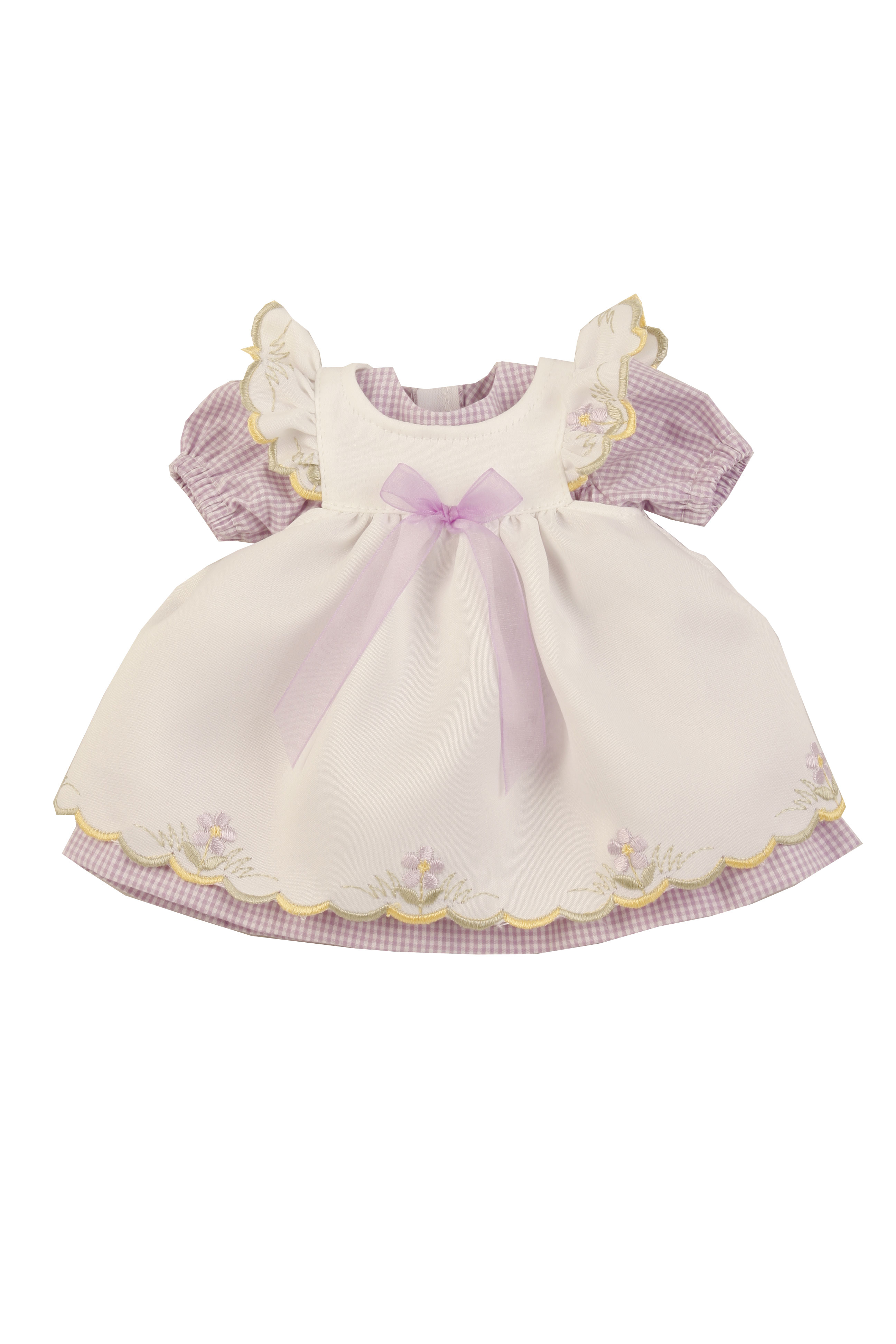 0041937 Kleidung zu Stehpuppe 41 cm Sommerkleid weiss/lila