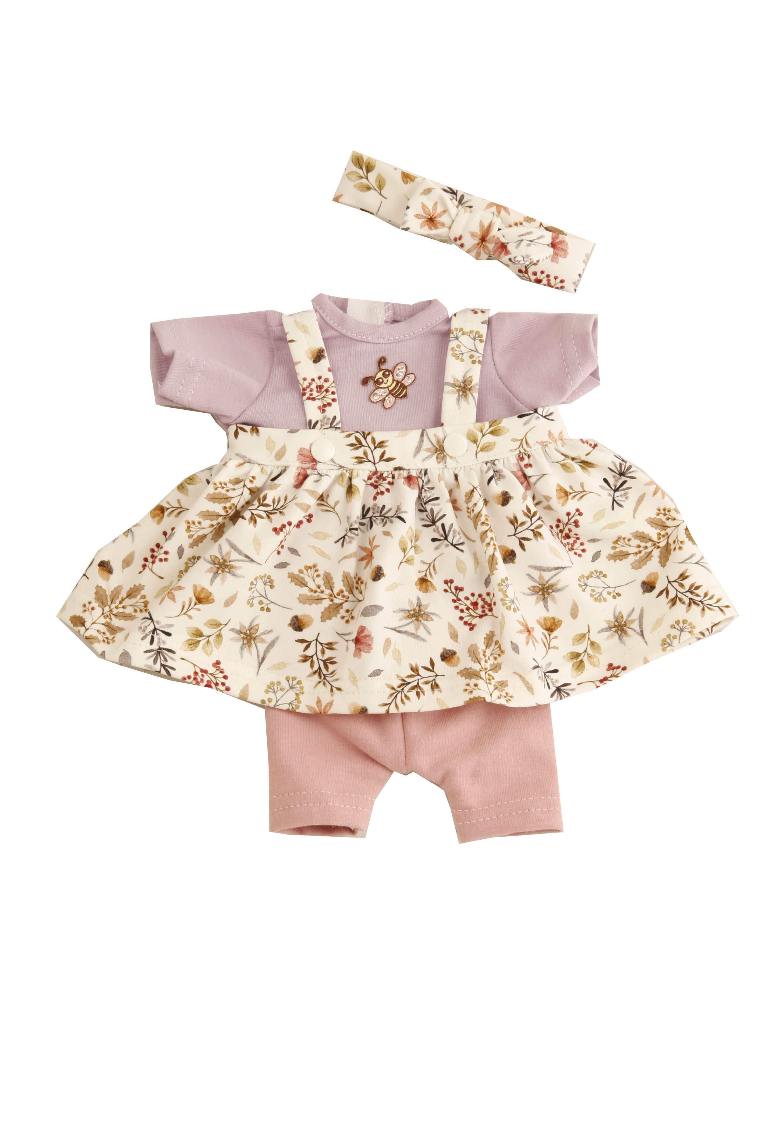 Kleidung zu Puppe Schlummerle 32 cm, Kleidung lila/rose/weiss