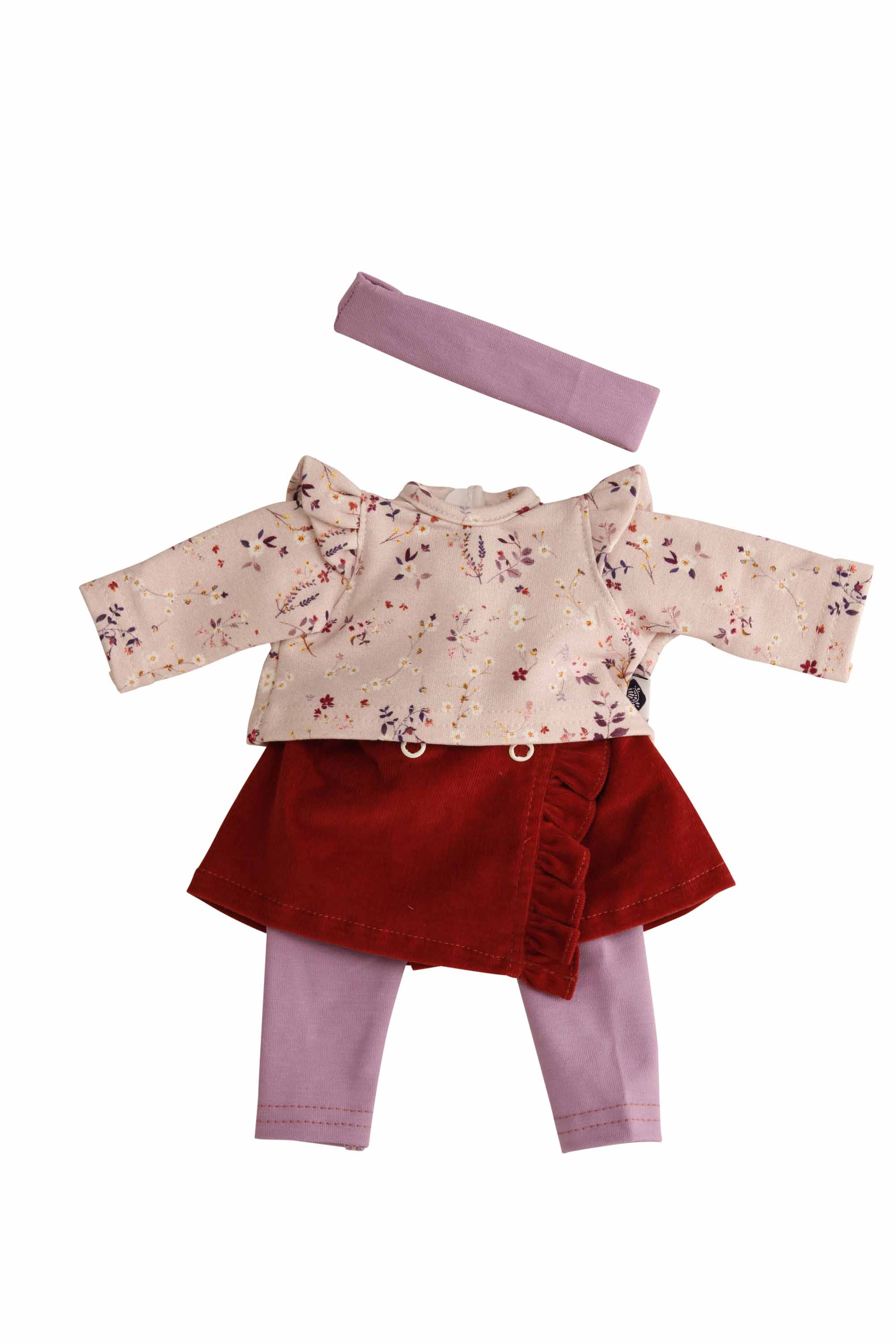 Kleidung zu Puppe Schlummerle 32 cm, Kleidung lila/rose/weinrot