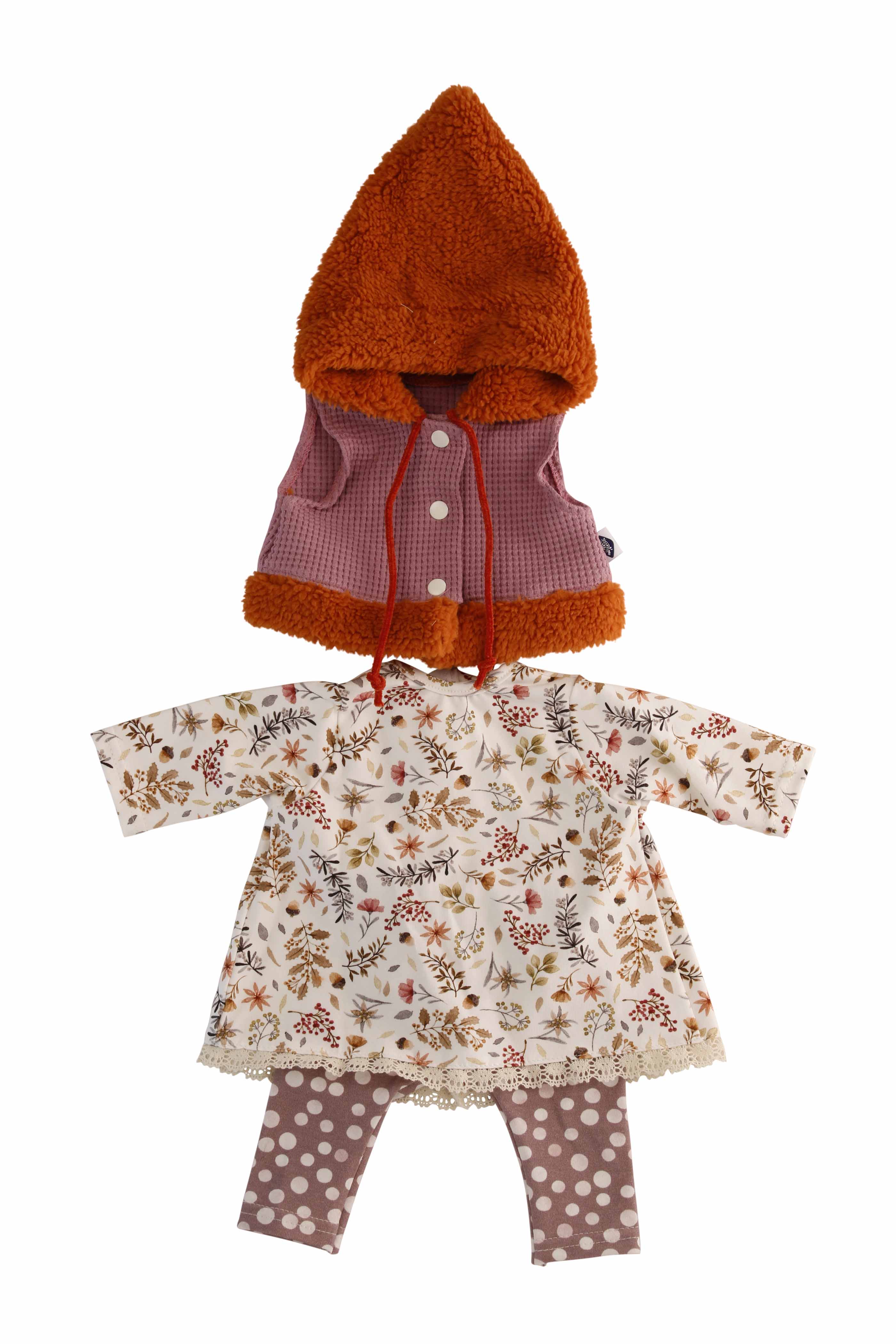 0045219 Kleidung zu Susi/Hanni/Amy 45 cm lila/weiss/braun