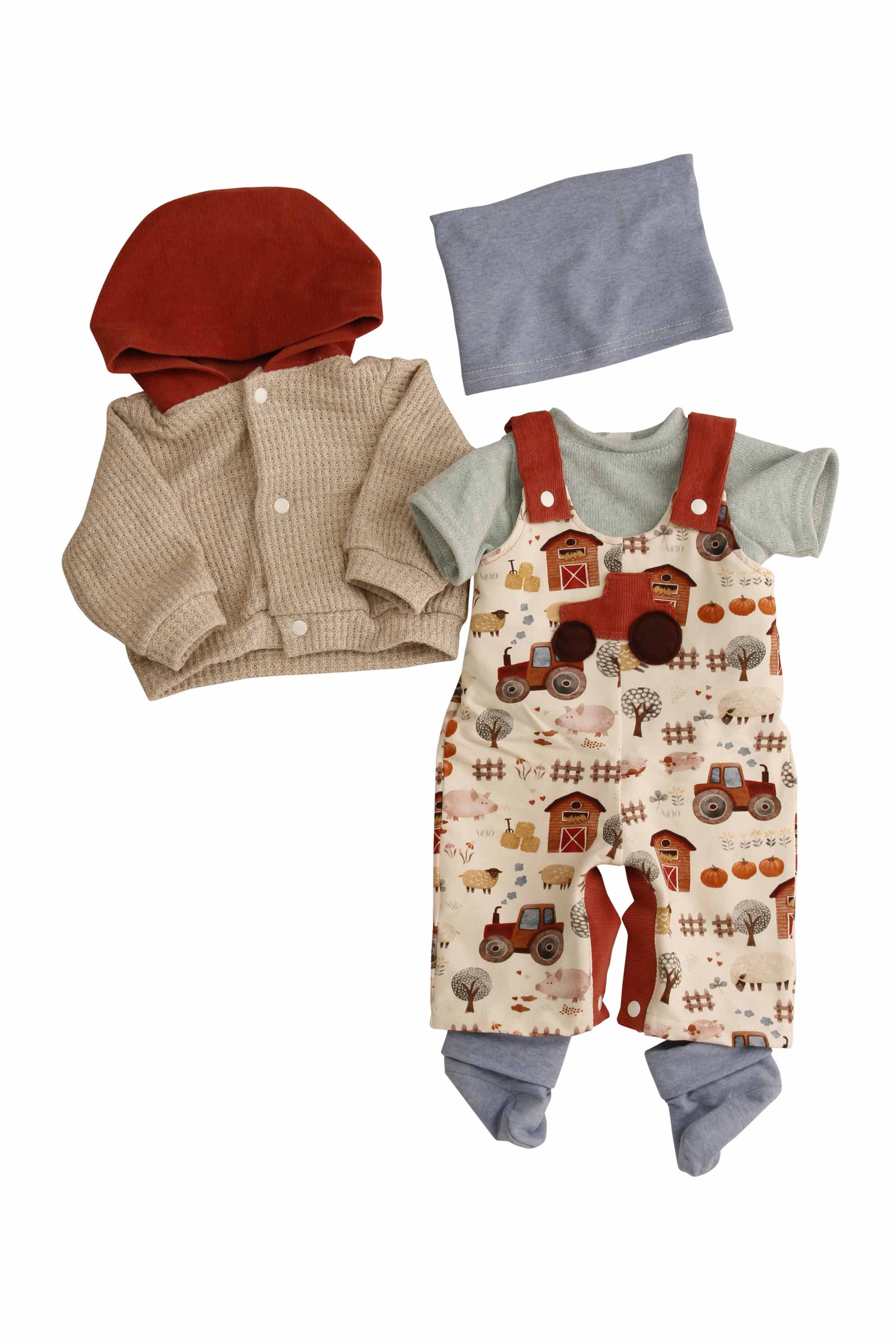 0052305 Kleidung zu Puppe 52 cm Peterle/Julchen/Klara/Elli Bauernhof