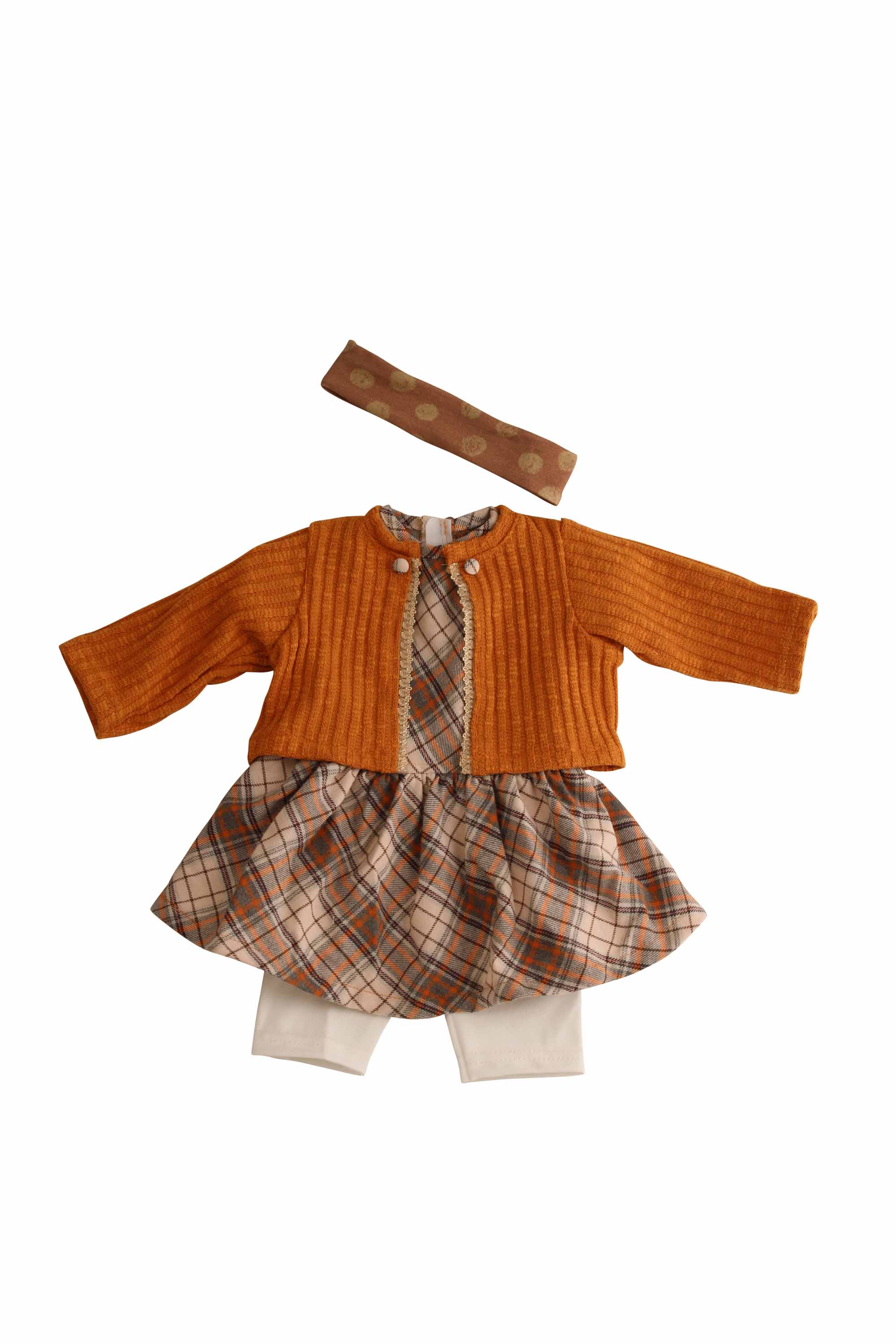 Kleidung zu Stehpuppe 52 cm Elli Kleidung braun/orange