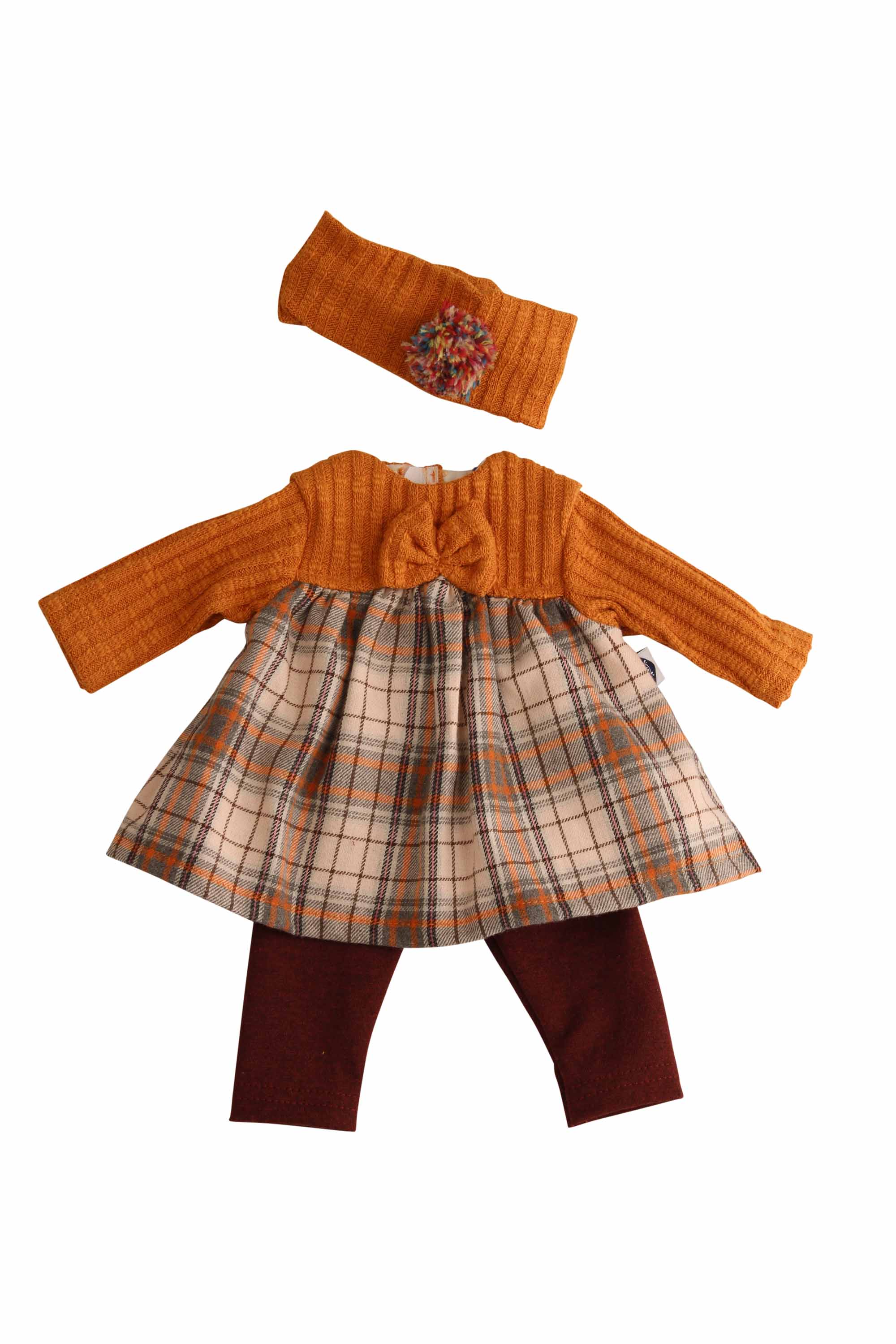 Kleidung zu Puppe 37 cm Strampelchen/Schlummerle/Lenchen- winterlich in braun/weinrot/orange
