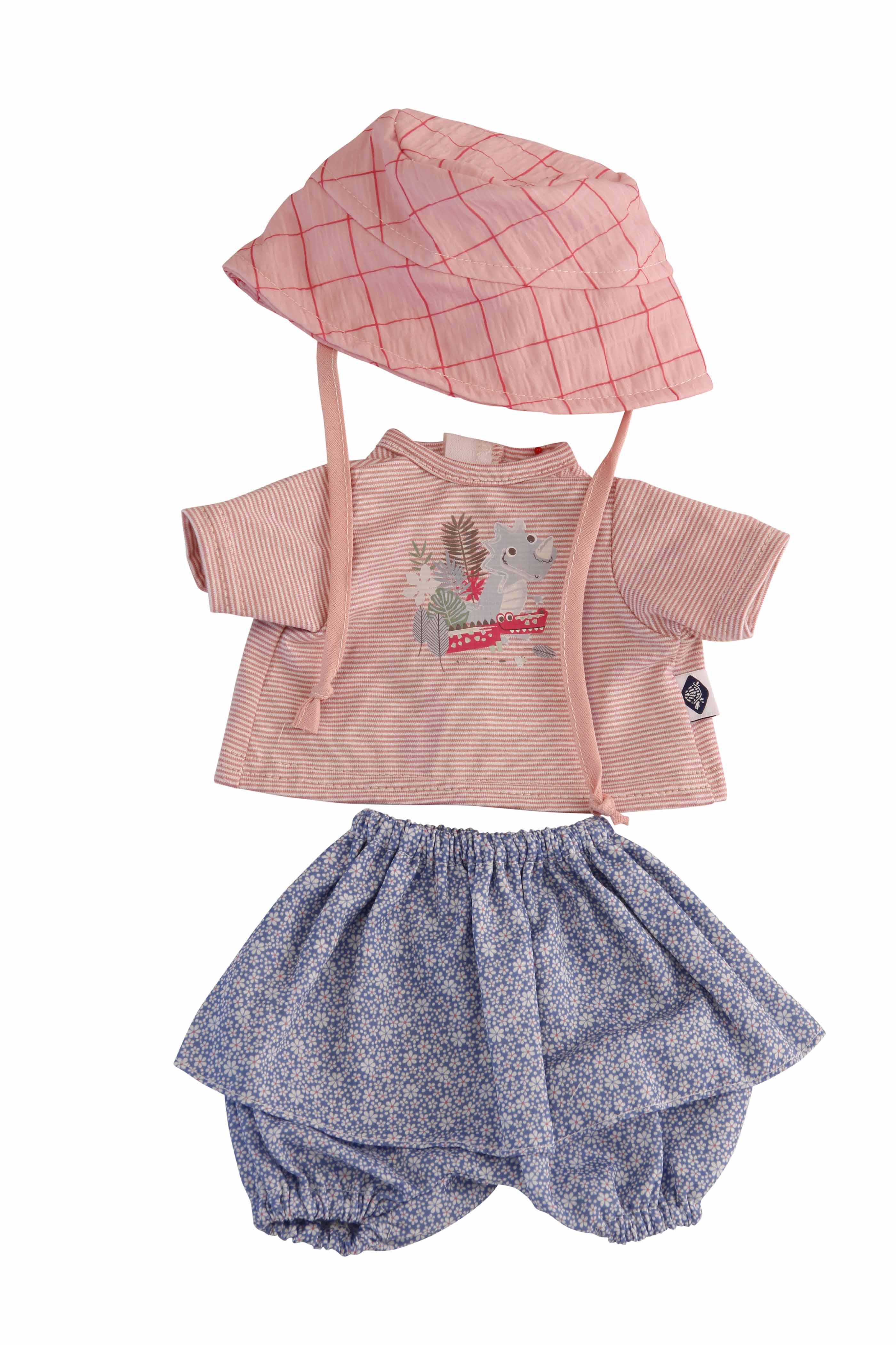 0040235 Kleidung zu Trink + Näßbaby 40 cm Lina rose/bleu