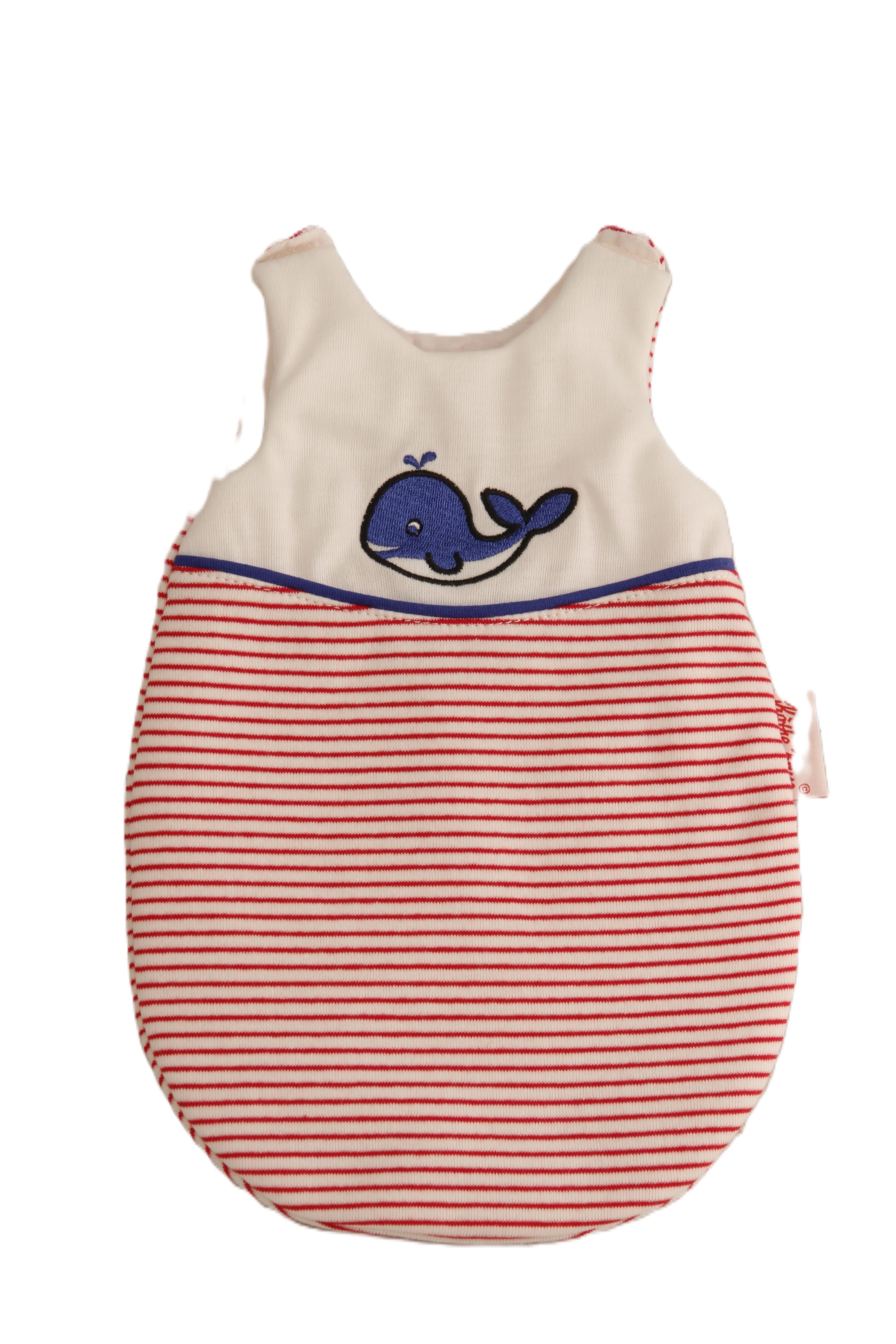 Schlafsack zu Puppe Schlummerle 32 cm in weiss/rot/blau