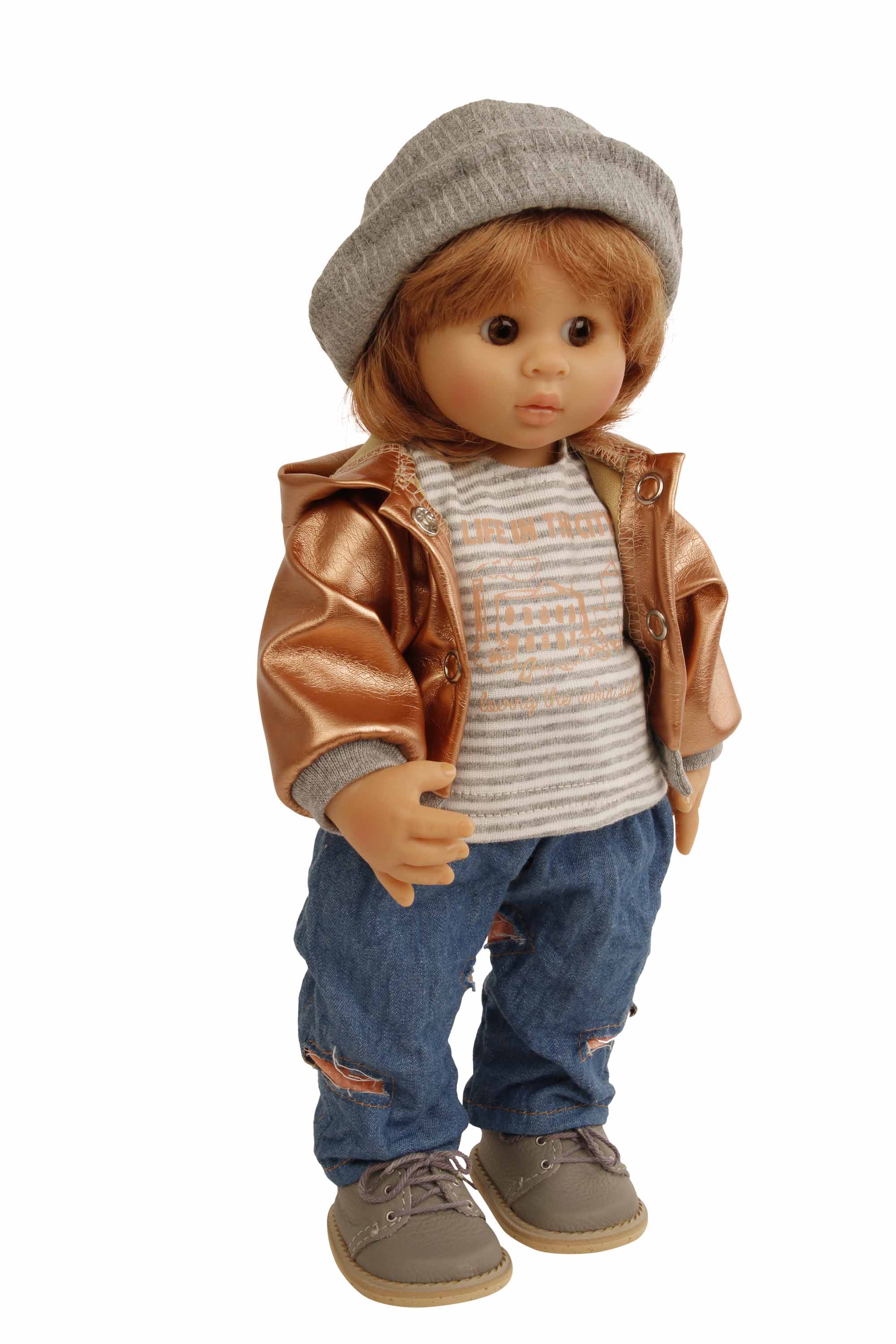42830320 Puppe Müller-Wichtel Luca 30 cm rote Haare, Kleidung winterlich