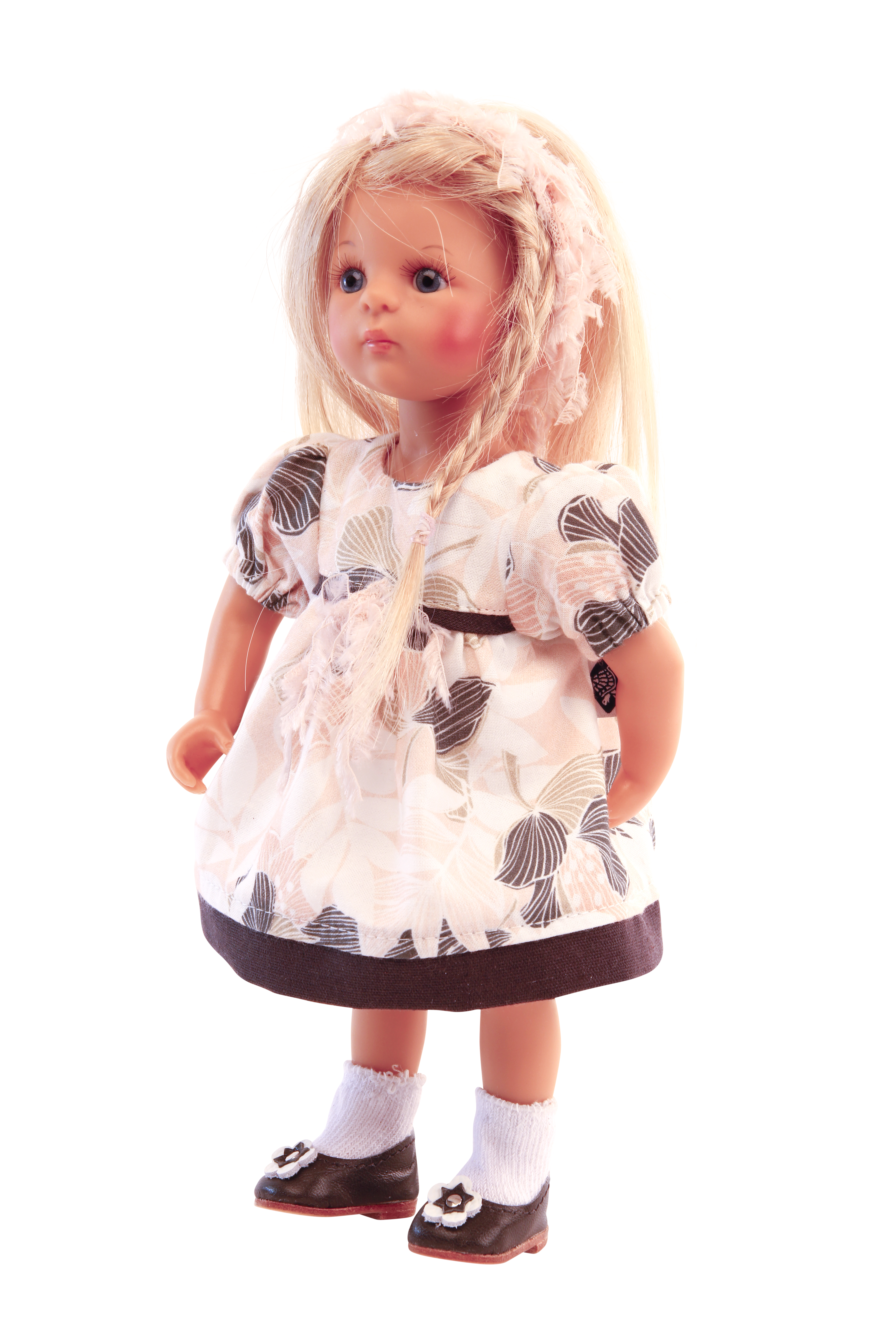 24828187 Lisa von Sieglinde Frieske 28 cm, blonde Haare, Kleidung braun/rose/weiss