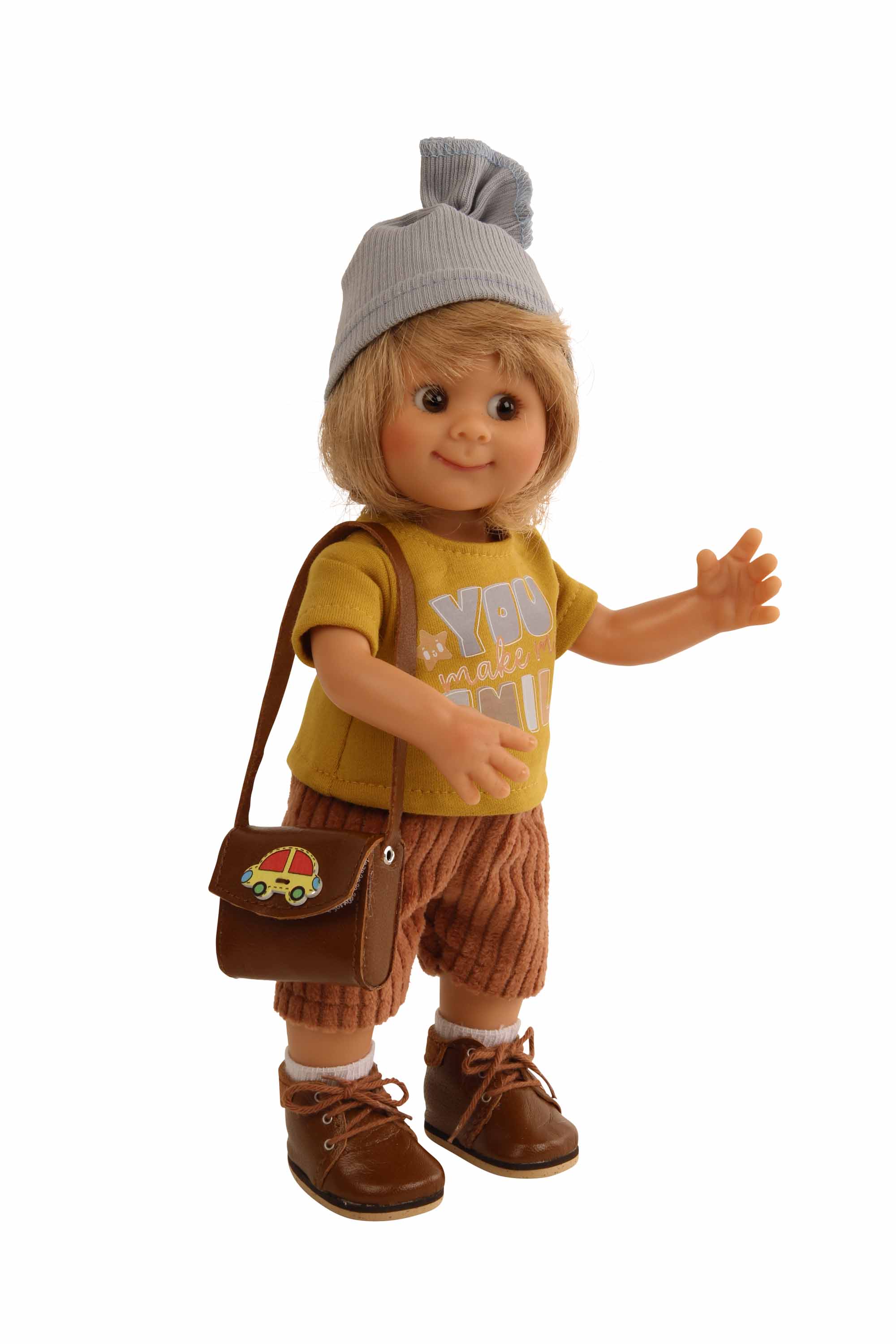 Puppe Müller-Wichtel Tim 25 cm blonde Haare, Kleidung Smile