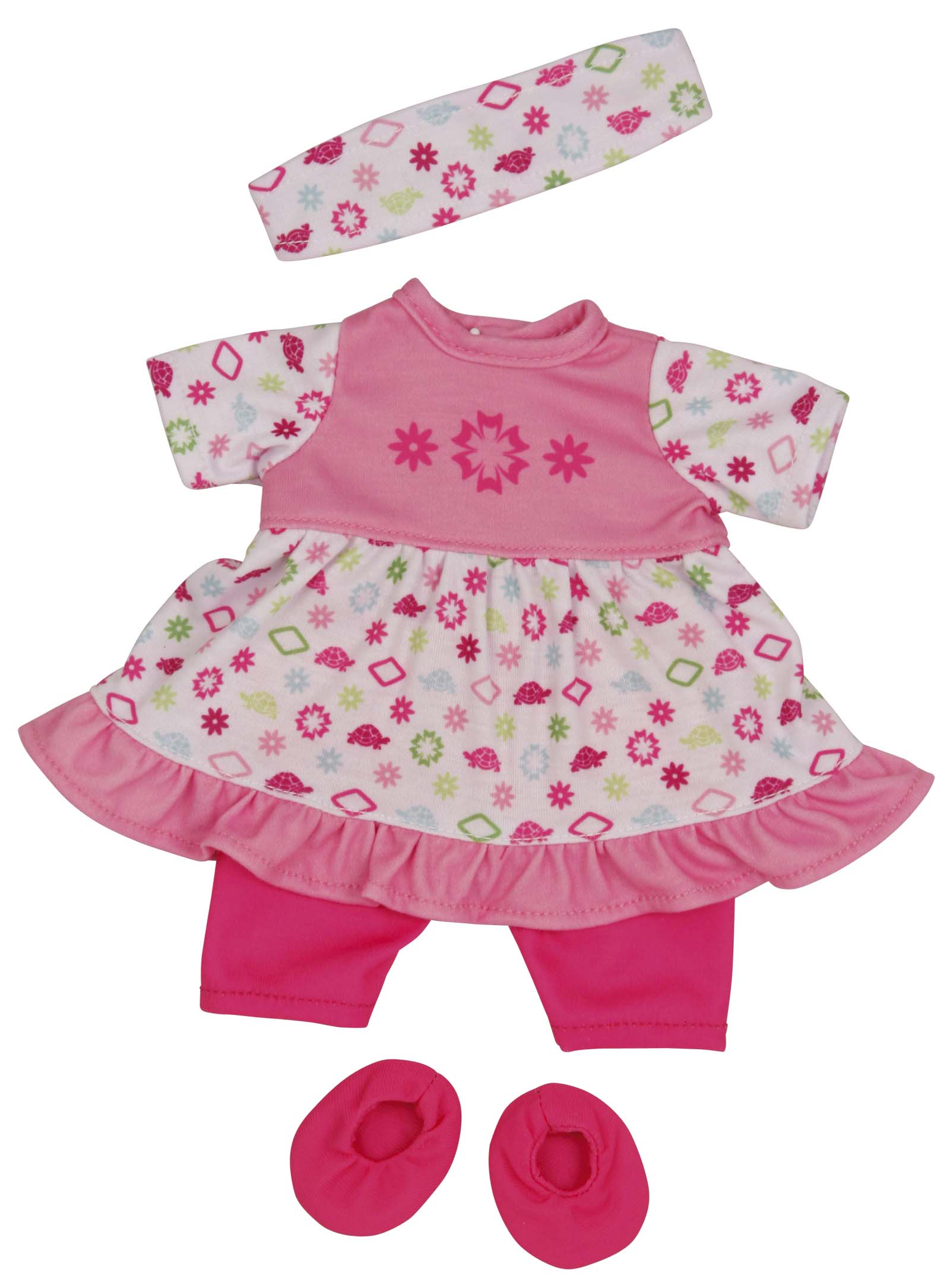 Kleidung zu Puppe 32 cm Schlummerle,  Sommerset rose/weiss