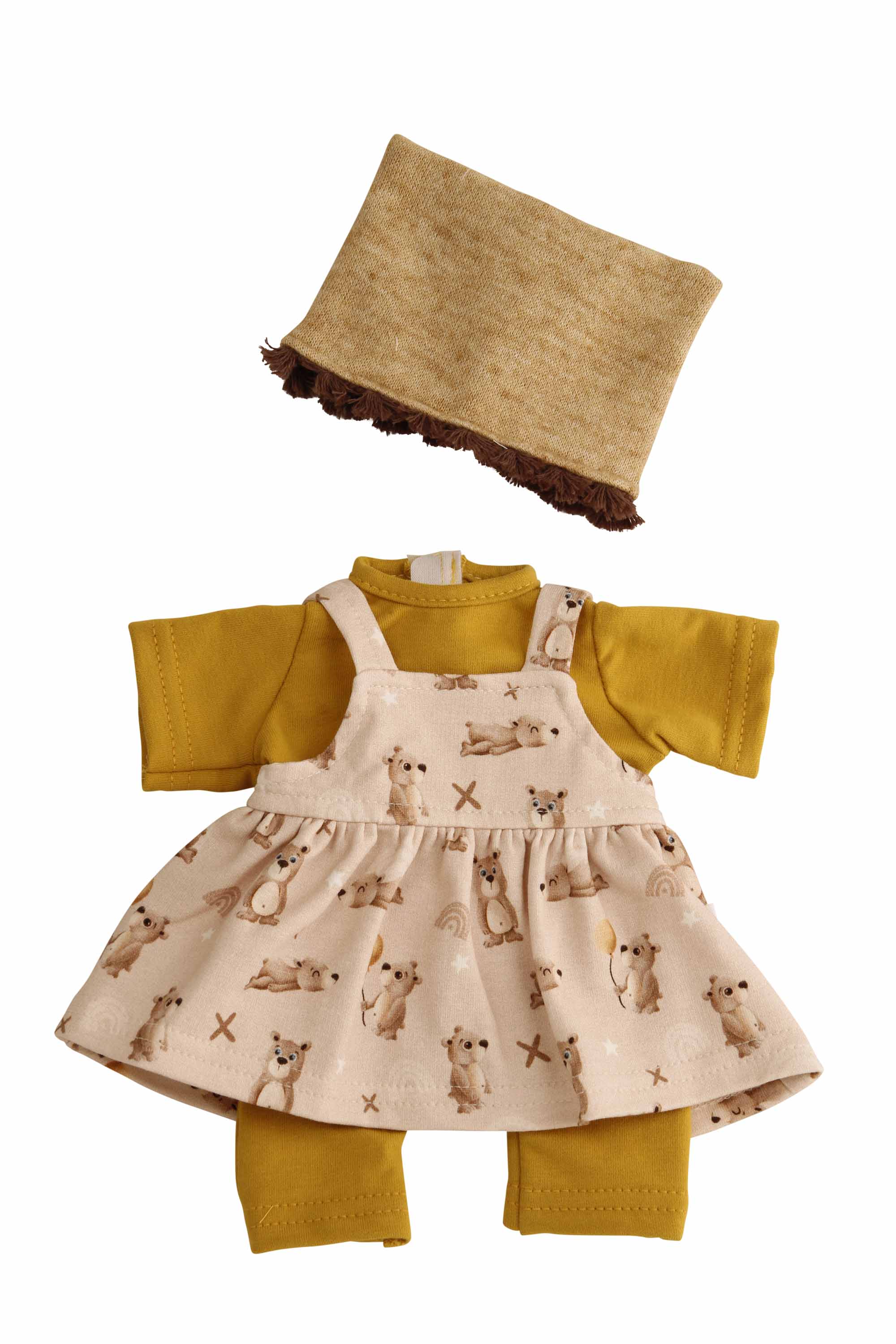 Kleidung zu Puppe Schlummerle 32 cm, Kleidung Bärchen gelb/beige