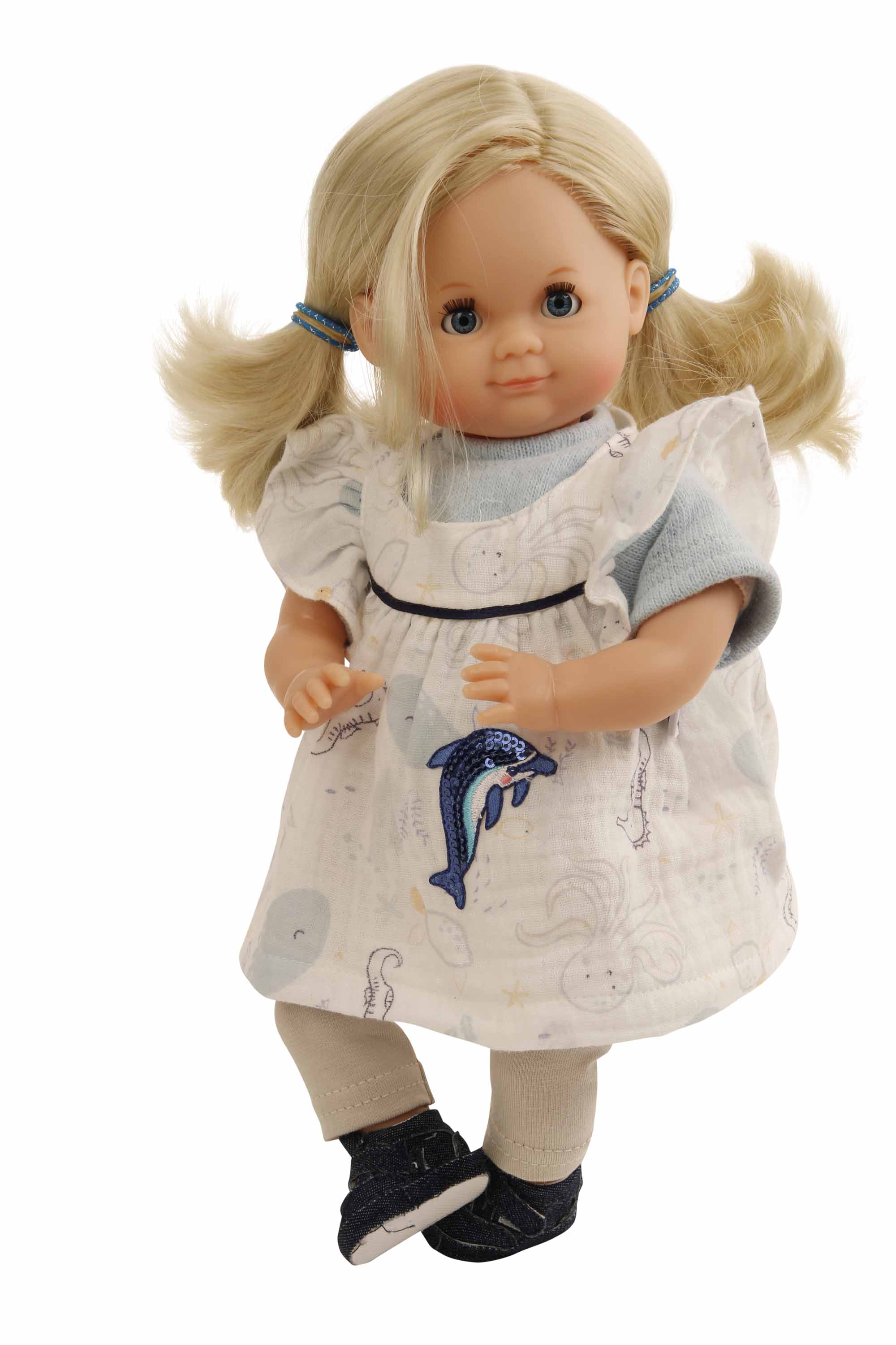 2032374 Puppe Schlummerle 32 cm blonde Haare, blaue Schlafaugen, Delphin-Kleidung