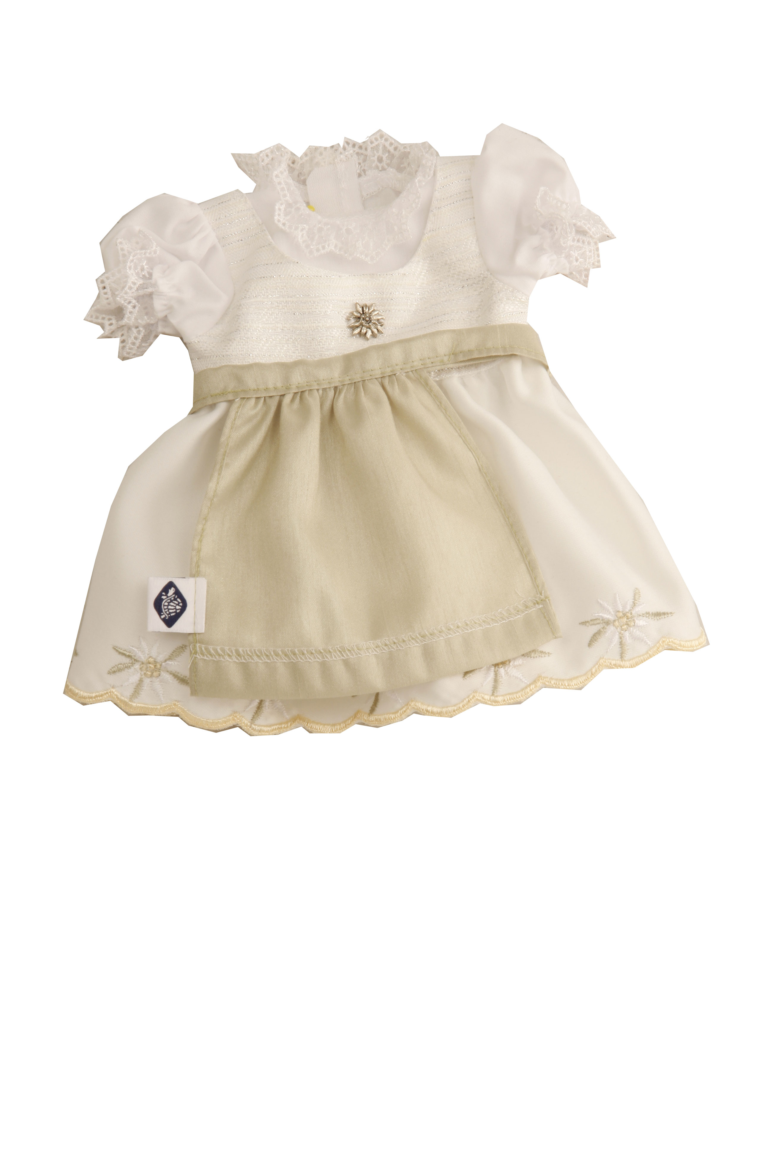 Dirndl zu Stehpuppe 34 weiss/grün