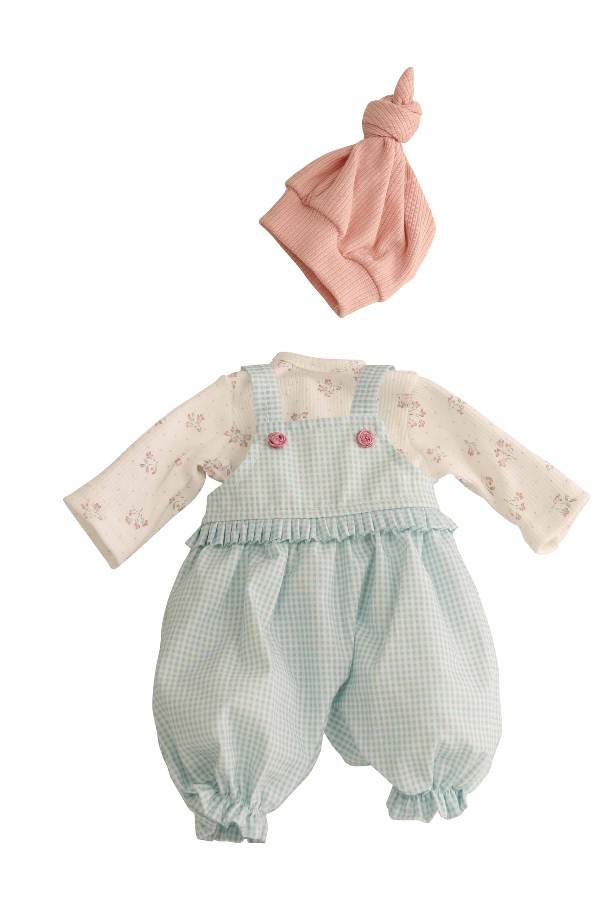 Kleidung zu Puppe Schlummerle 32 cm, Kleidung Junge weiss/rosa/türkis