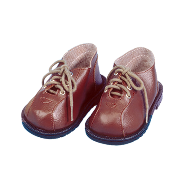 0080176-Braun Lederschuhe braun für Puppengröße 80 cm