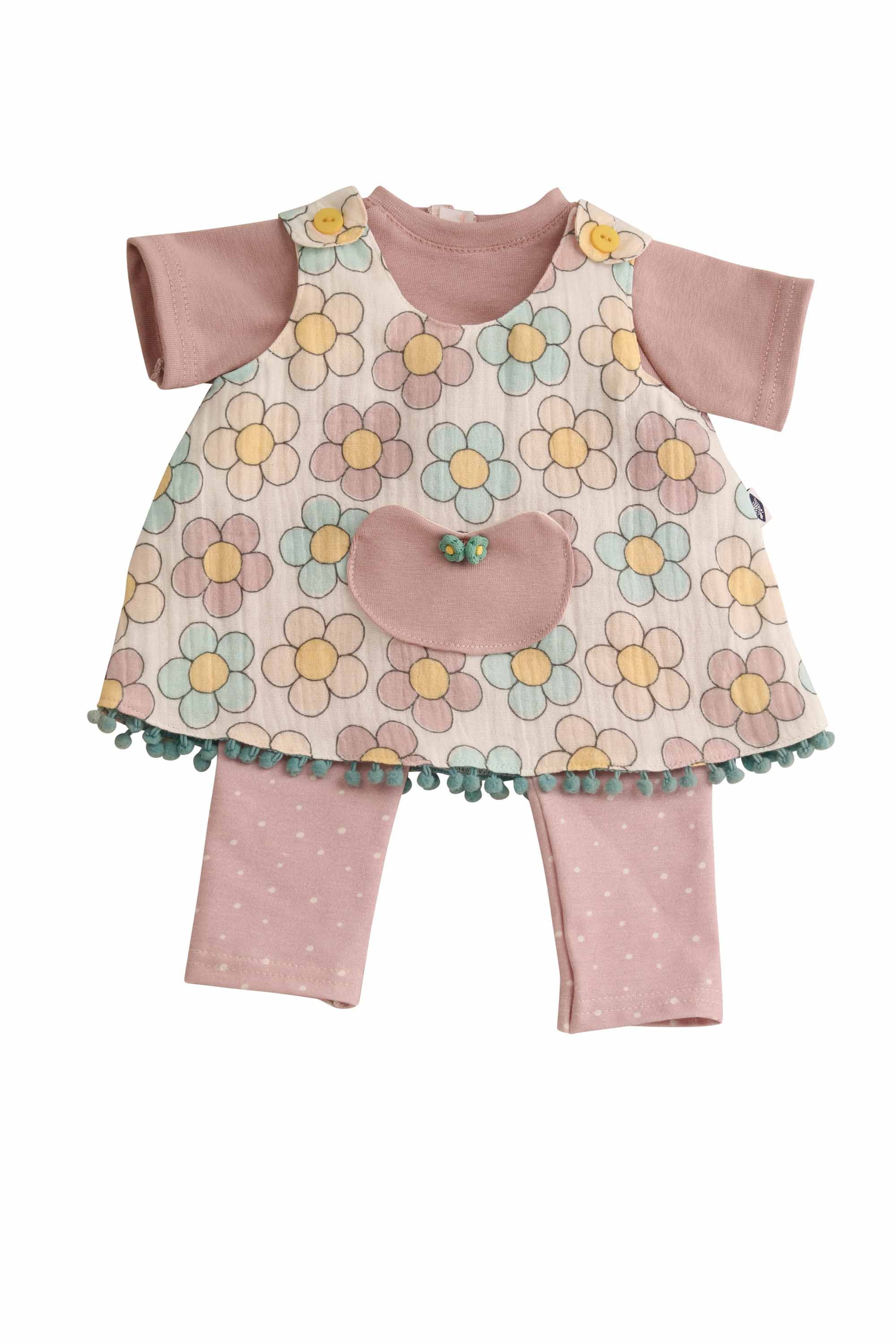 0052435 Kleidung zu Puppe 52 cm Klara/Elli/ Julchen Blumenkleid bunt