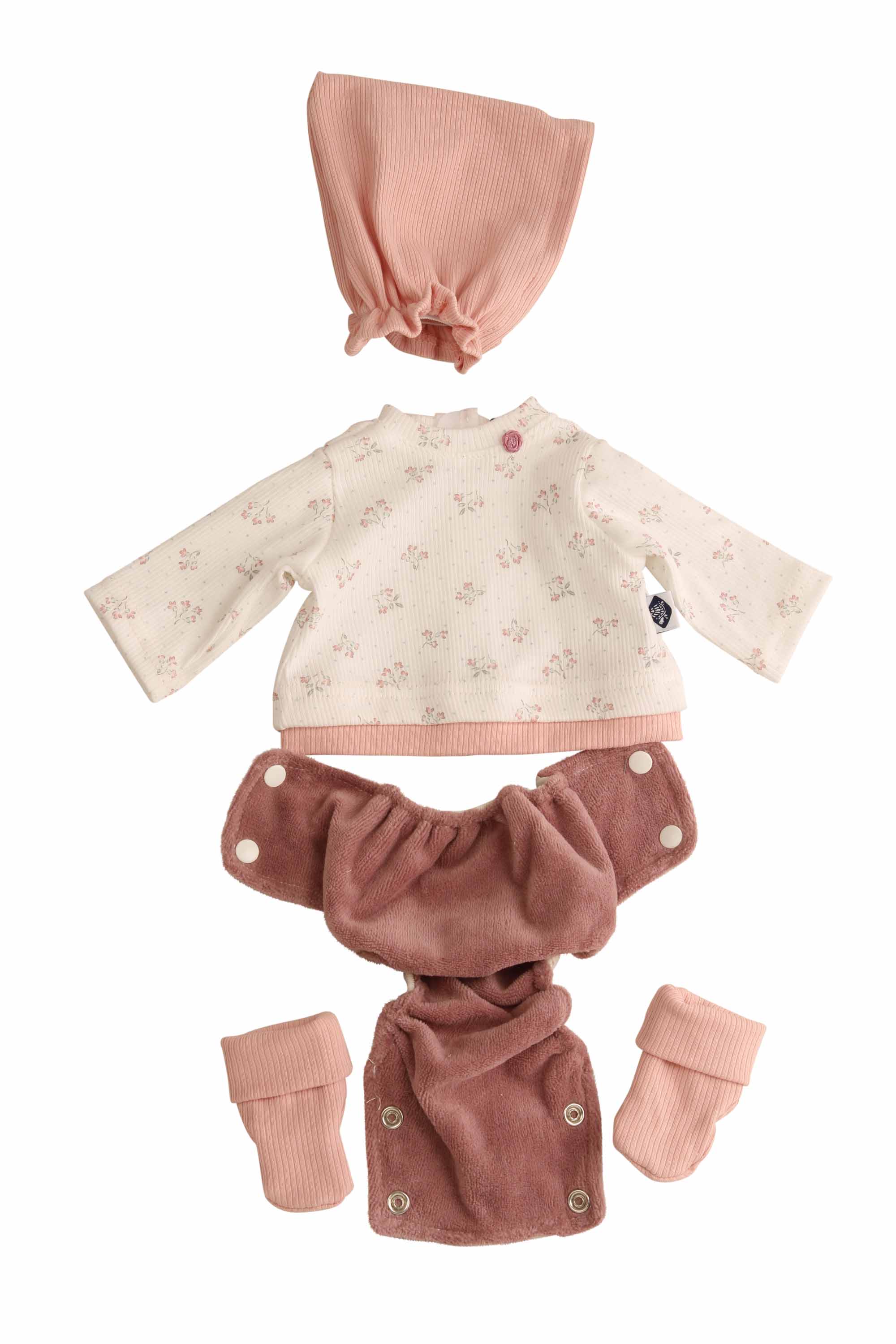 Kleidung zu Trink + Näßbaby 40 cm Lina, weiss/rose/aubergine