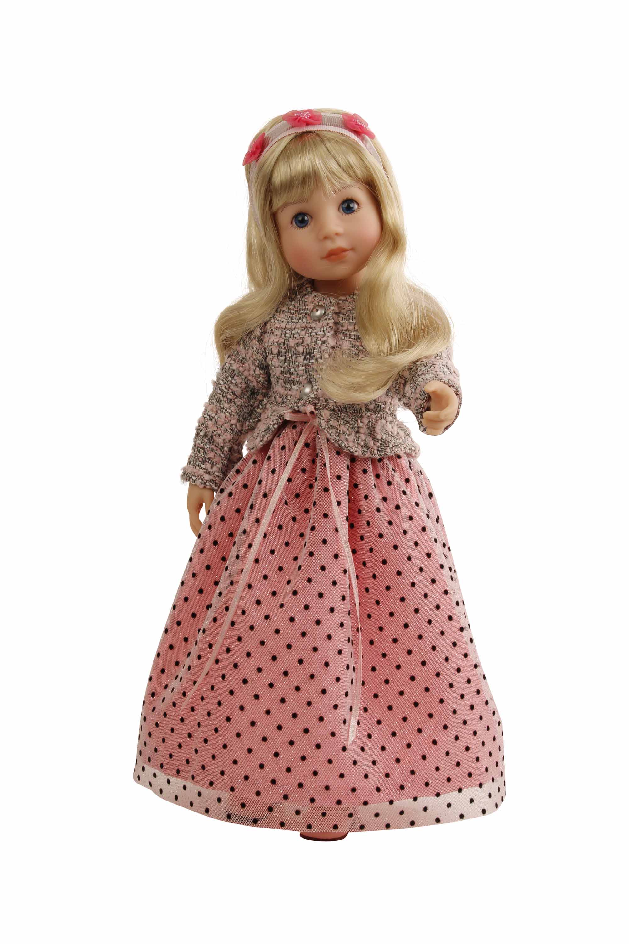 3046350 Stehpuppe Yella 46 cm blonde Haare, festliche Kleidung