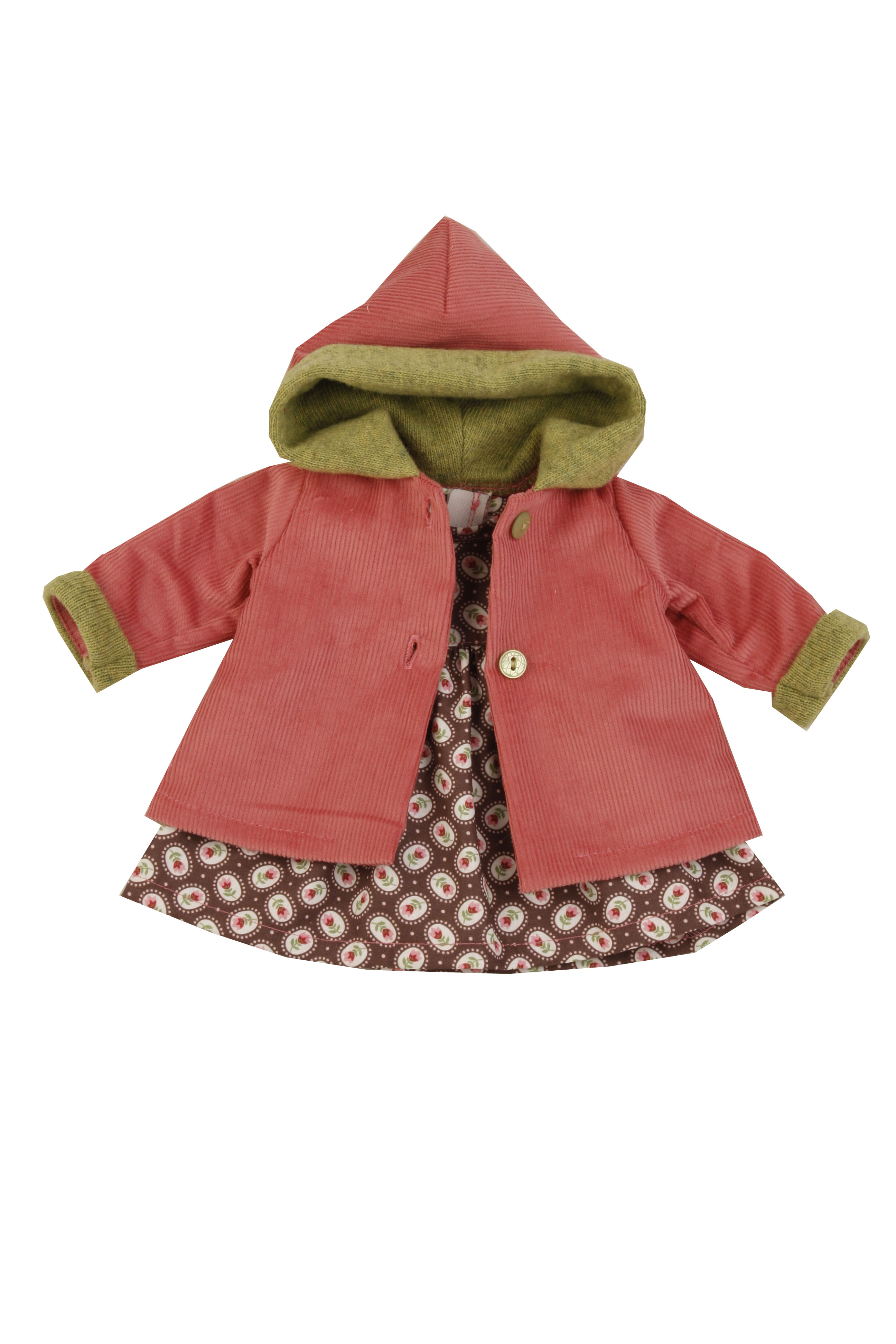 0041936 Kleidung zu Stehpuppe 41 cm Winterkleidung braun/rot/grün