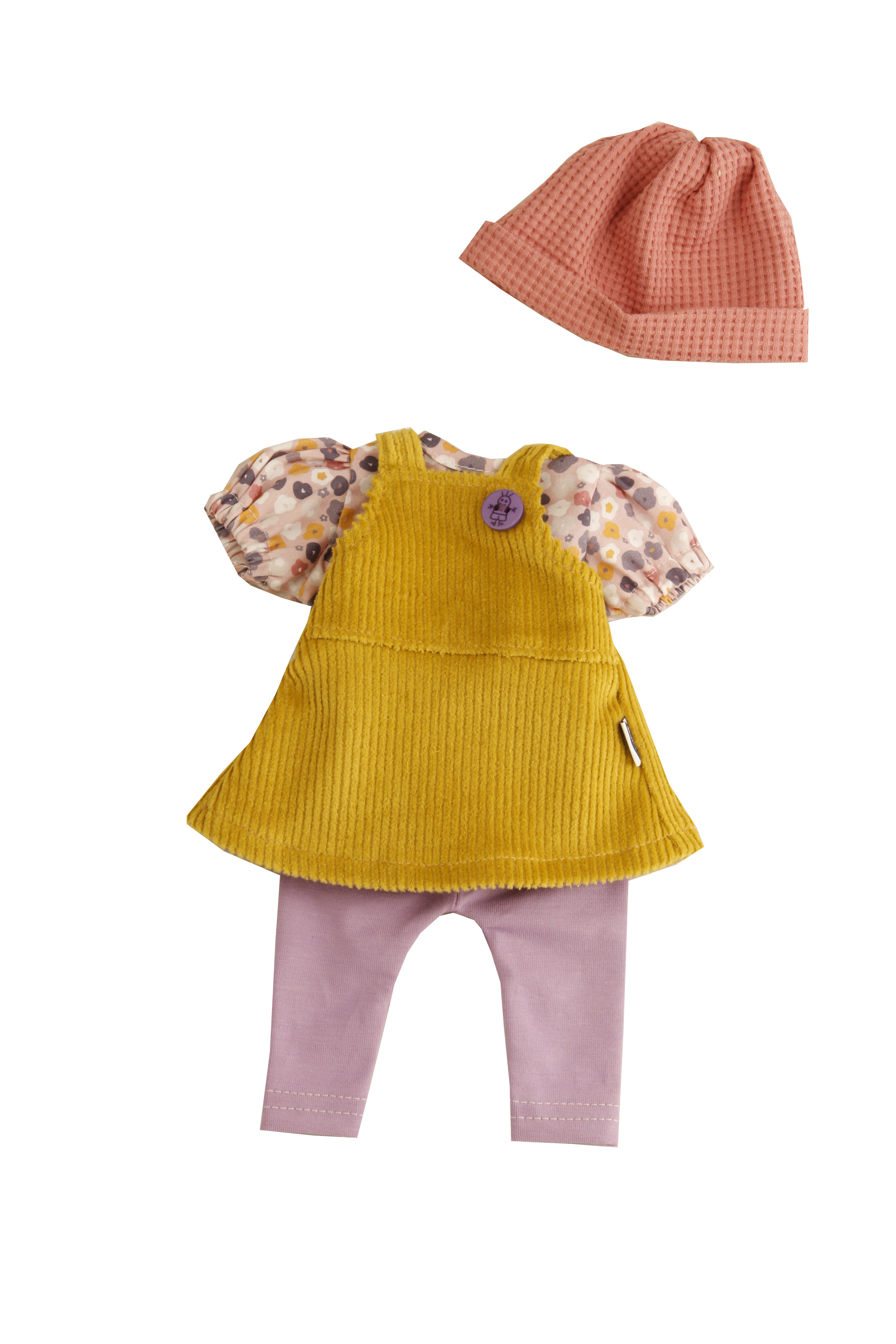 Kleidung zu Puppe Schlummerle 32 cm, Kleidung Cordrock senf