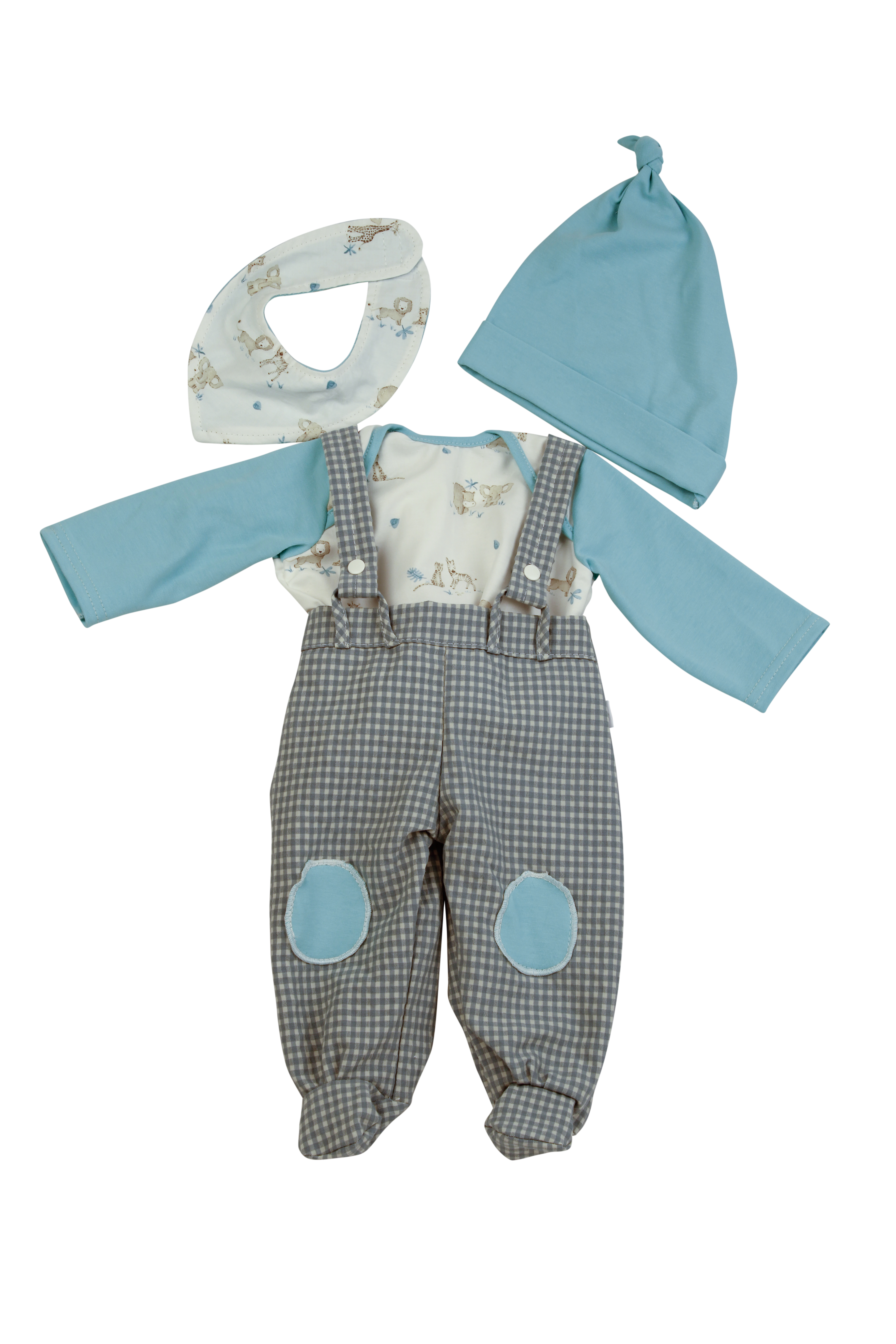 0052067 Kleidung zu Puppe 52 cm Peterle/Klara/Elli/Julchen weiss/mint/grau