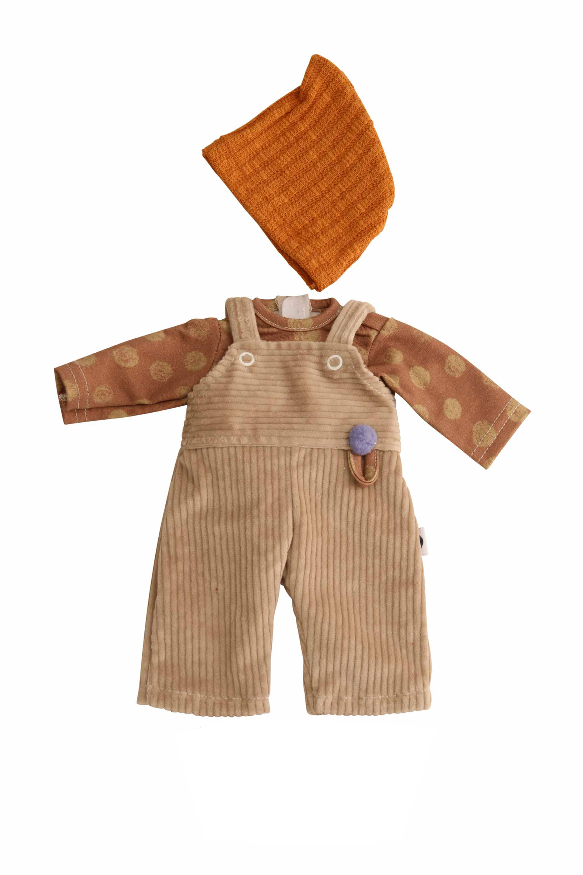 Kleidung zu Puppe Schlummerle 32 cm, Kleidung Junge braun/orange