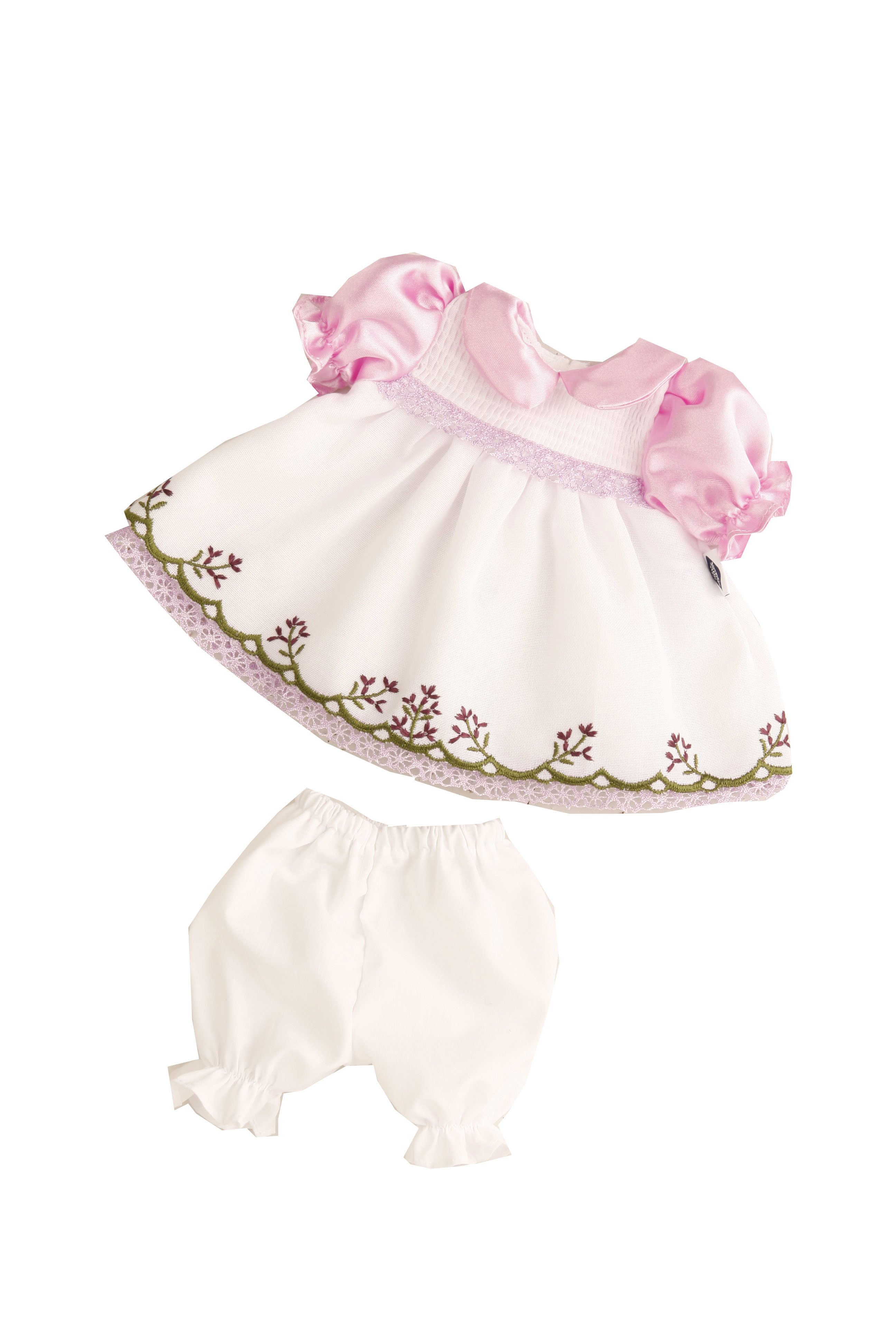 0032670-1 Kleidung zu Puppe Schlummerle 32 cm, Kleidung mit Plauener Stickerei