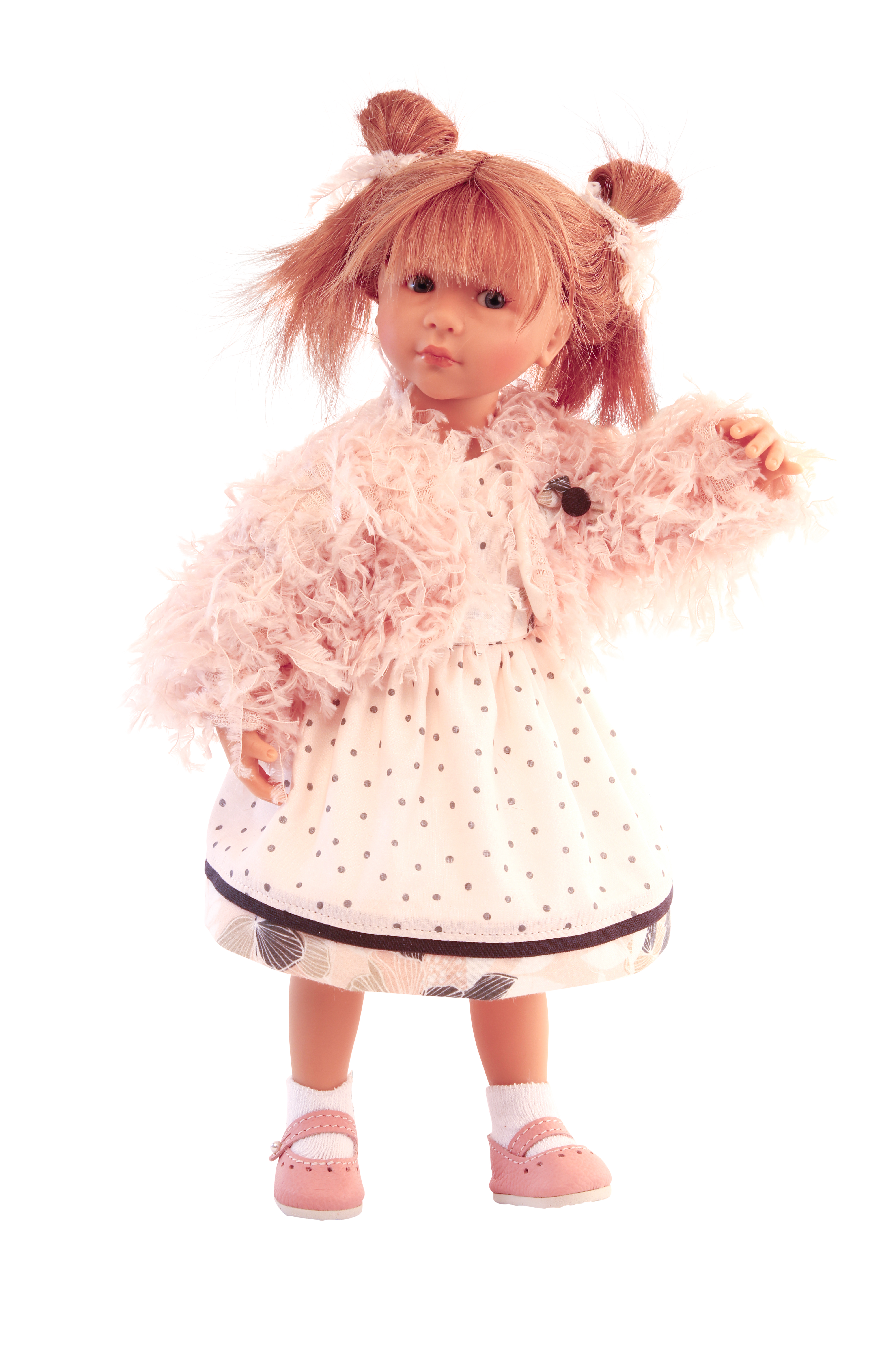 24935185 Puppe Sophie 35 cm von Sieglinde Frieske rote Haare, Kleidung rose/weiss