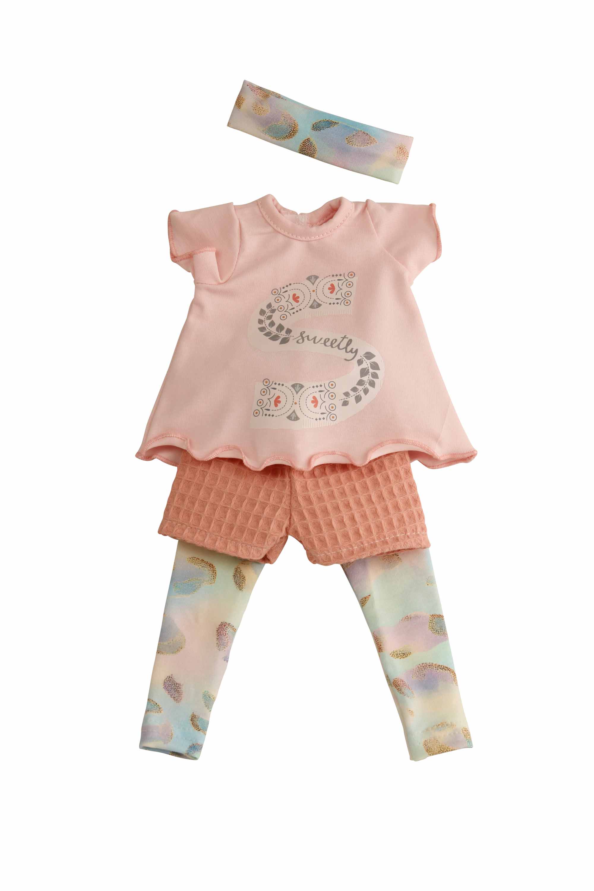 Kleidung zu Puppe Yella 46 cm Kleidung Regenbogenfarben