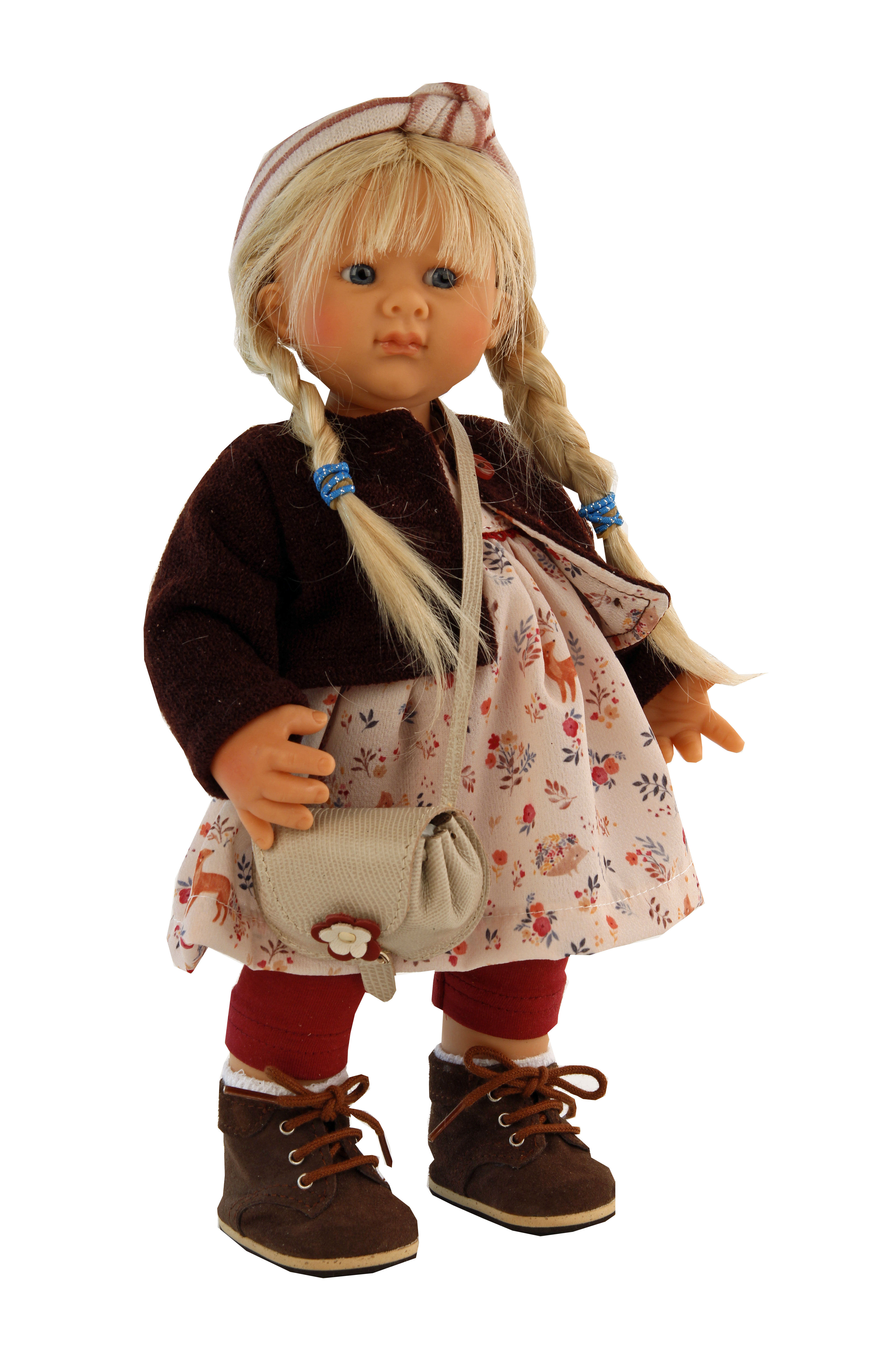 43230269 Puppe Müller-Wichtel Maja 30 cm blonde Haare, Kleidung rose/braun
