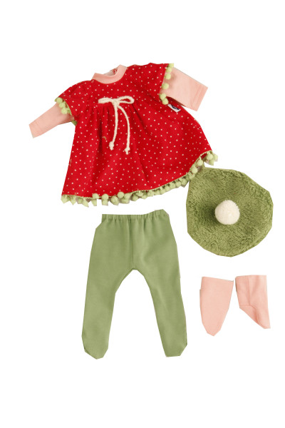 Kleidung zu Puppe Schlummerle 32 cm, Kleidung Erdbeerchen