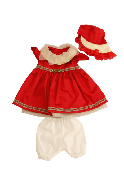 Kleidung zu Puppe Elena/Carolina Sauer Gr. 53 festlich rot