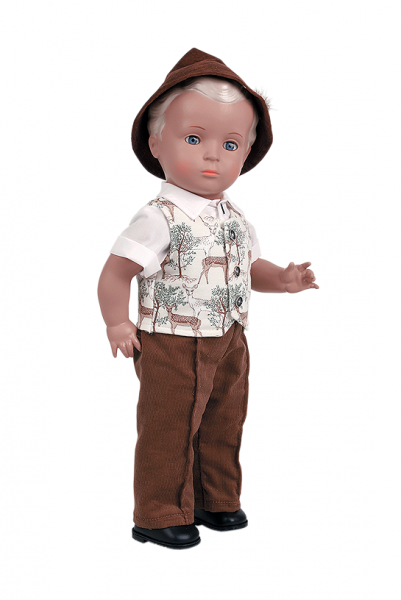 Puppe Hans 46 cm blonde Malhaare, Trachtenkleidung