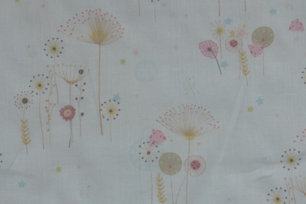 Batiste 100% cotton offwhite printed with meadow flowers