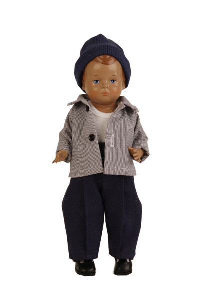 Puppe Hans 25 cm braune Malhaare, blaue Malaugen,Matrosenkleidung