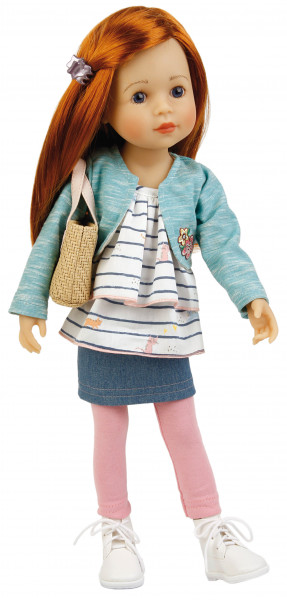 Stehpuppe Yella 46 cm rote Haare, sommerliche Kleidung
