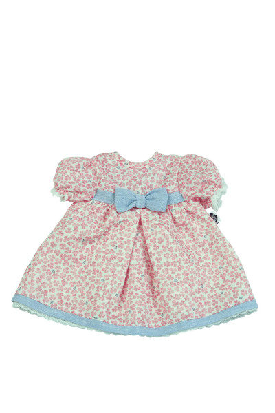 Kleid für Stehpuppe 25 bis 56 cm, rose/blau/weiss