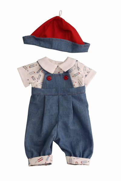 Anzug zu Baby Strampelchen 31+35+45 cm blau/weiss/rot