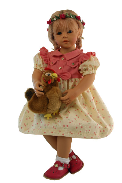 Puppe Moni sitzend 64 cm von Sieglinde Frieske, Kirchenkleid