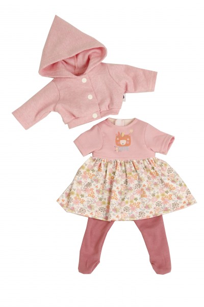 Kleidung zu Puppe 37 cm Schlummerle/Schlenkerle/Strampelchen rose/weiss/roten