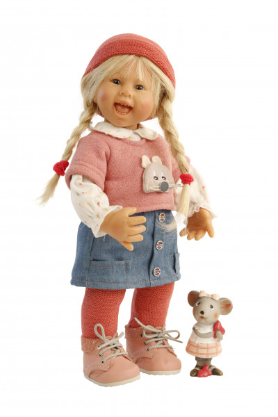 Puppe Müller-Wichtel Lea 30 cm blonde Haare, Kleidung winterlich