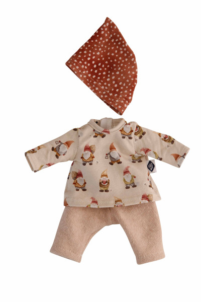 Kleidung zu Puppe Mein 1. Baby 28 cm rose/braun mit Wichteln