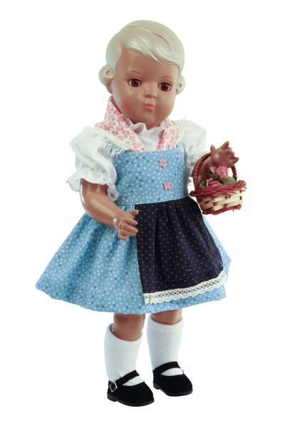 Puppe Inge 41 cm blonde Malhaare, Dirndl