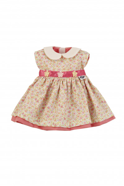 Kleidung zu Stehpuppe 41 cmSommerkleid beige/rose