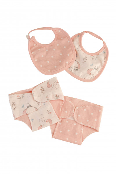 Diaper/ Bib rose set of 2 sizes 32, 37, 45 and 52.