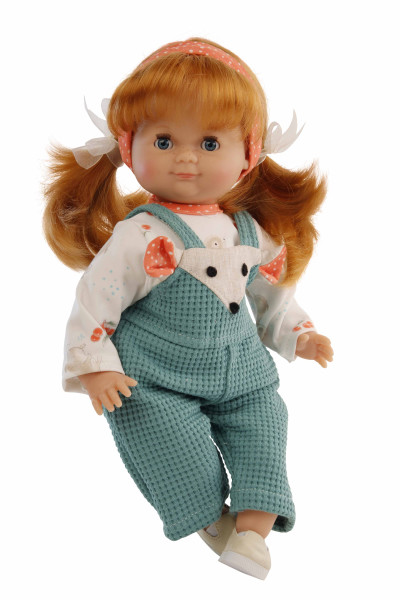 Puppe Schlummerle 32 cm rote Haare, blaue Schlafaugen, Kleidung Mäuschen