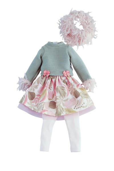 Kleidung zu Puppe Yella 46 cm rose/grün