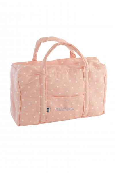 Wickeltasche rose getupft mit Wunschbestickung
